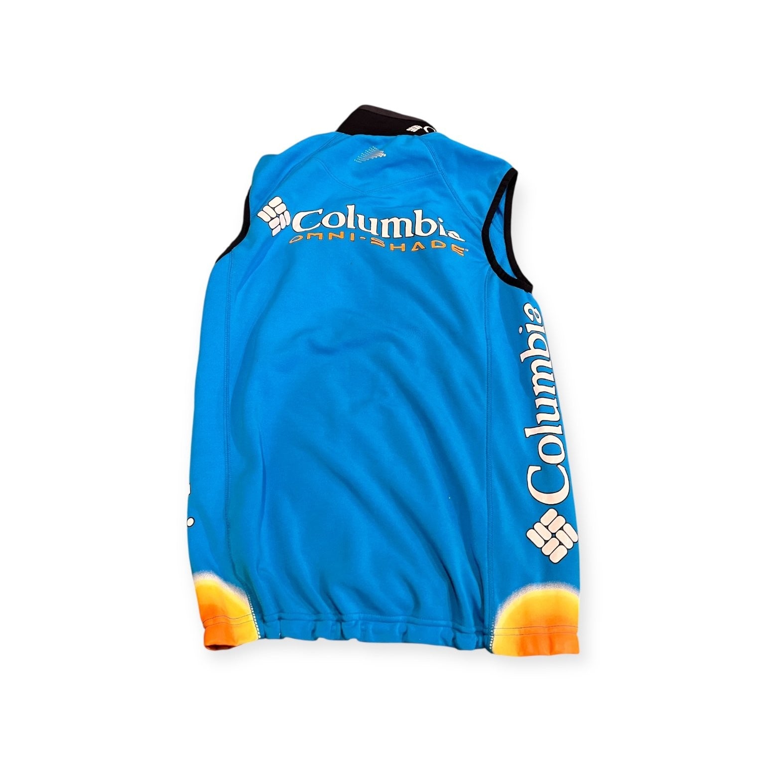 Columbia Biking Vest Men's Blue Size XS Omni-Shade High Road Zip Pockets