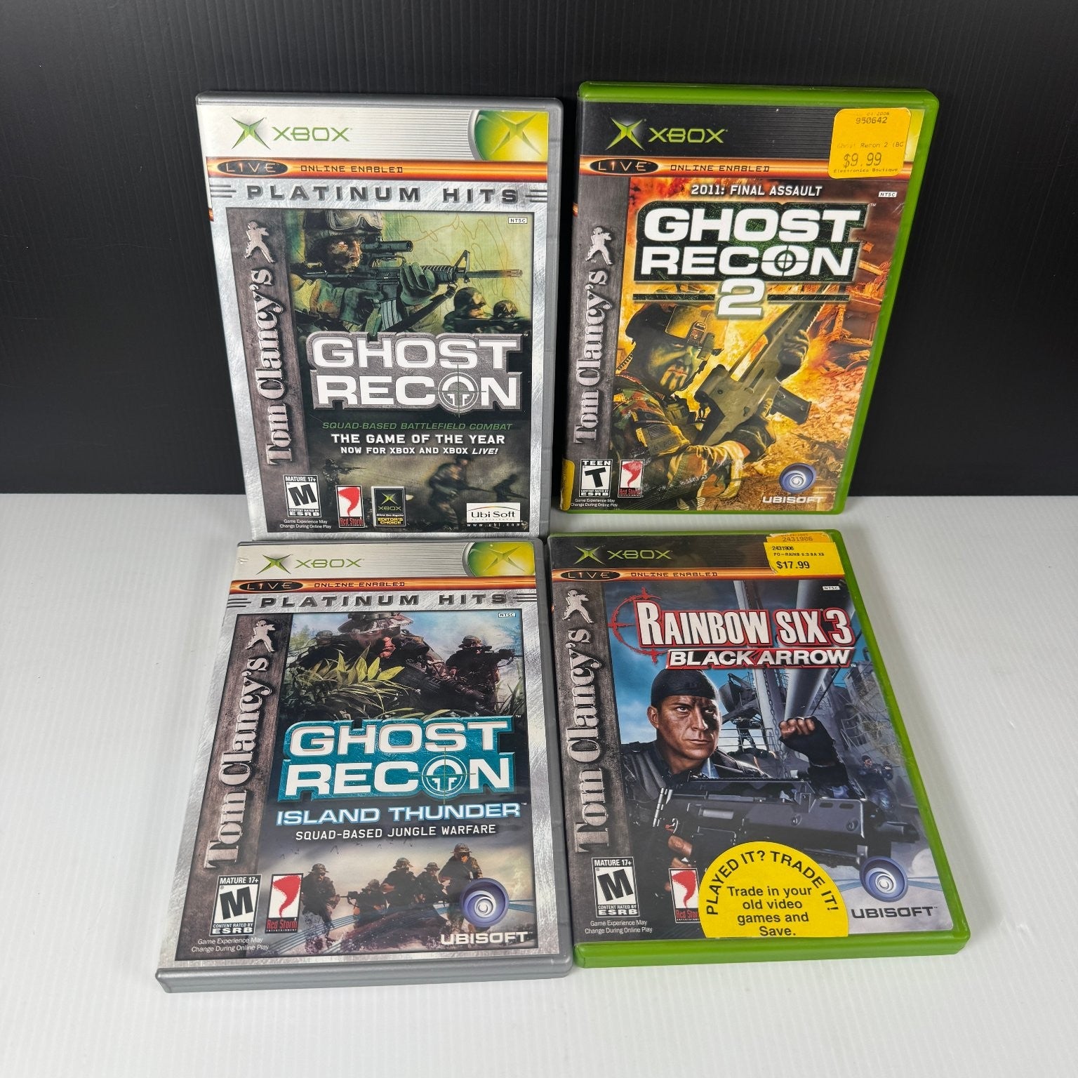 Tom Clancy's 4-Pack Ghost Recon 1, 2 & Island Thunder, Rainbow Six 3 Xbox OG