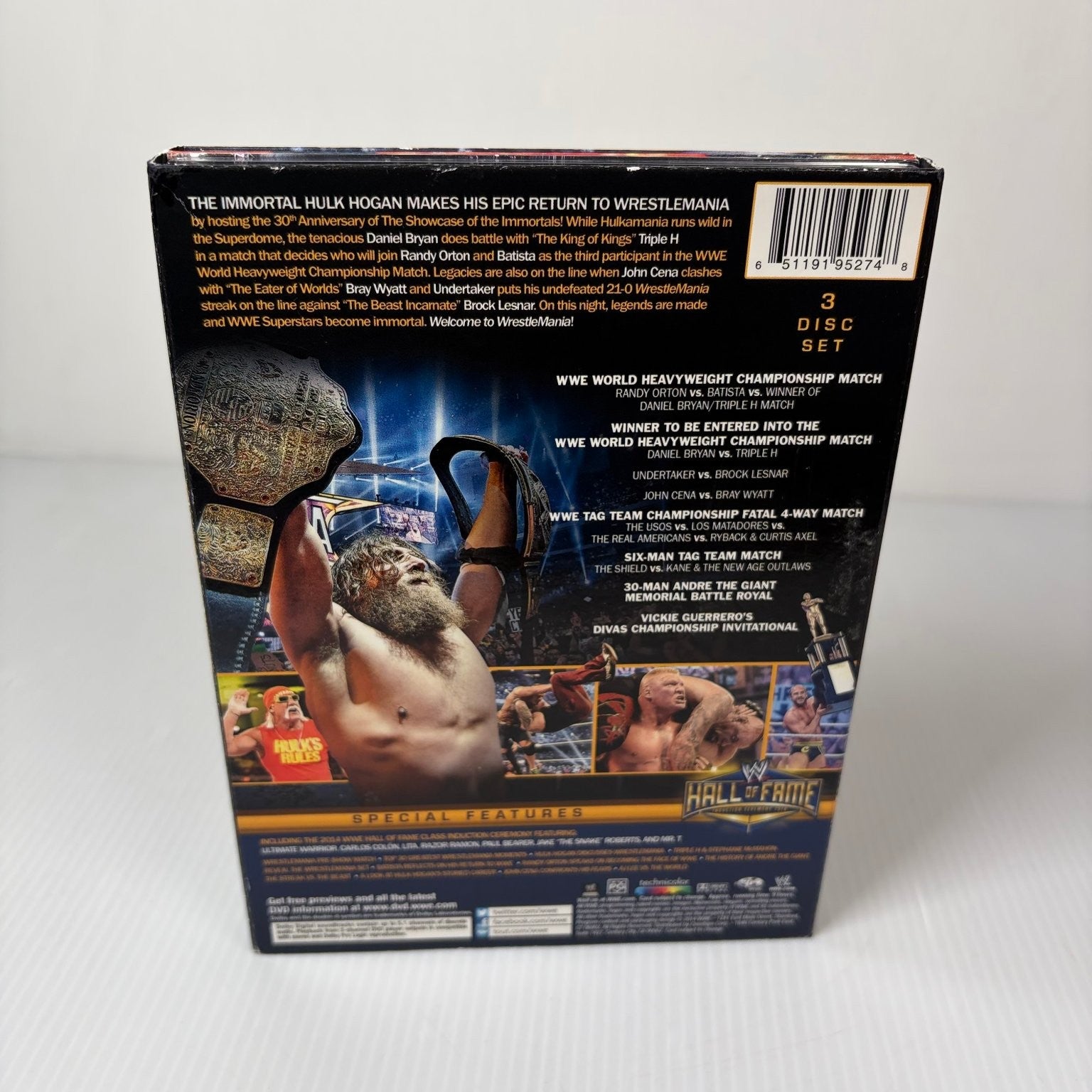 WrestleMania XXX DVD 2014 30th Anniversary Hulk Hogan Brock Lesnar John Cena