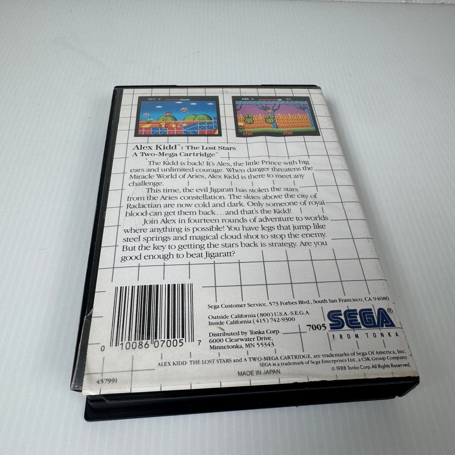 Alex Kidd The Lost Stars SEGA Master System Video Game Platformer Case & Game
