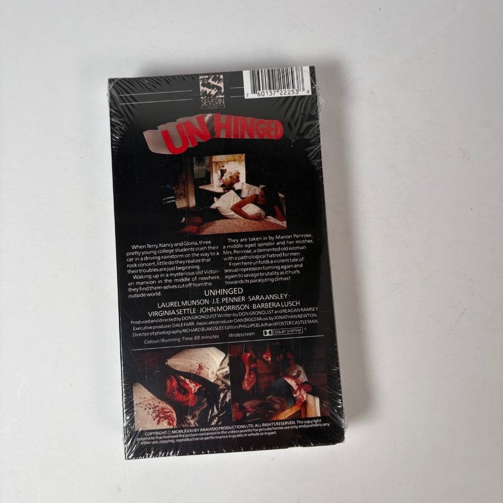 Unhinged VHS Severin Films 2026 VSD Exclusive Horror Cult Slasher Video Nasty