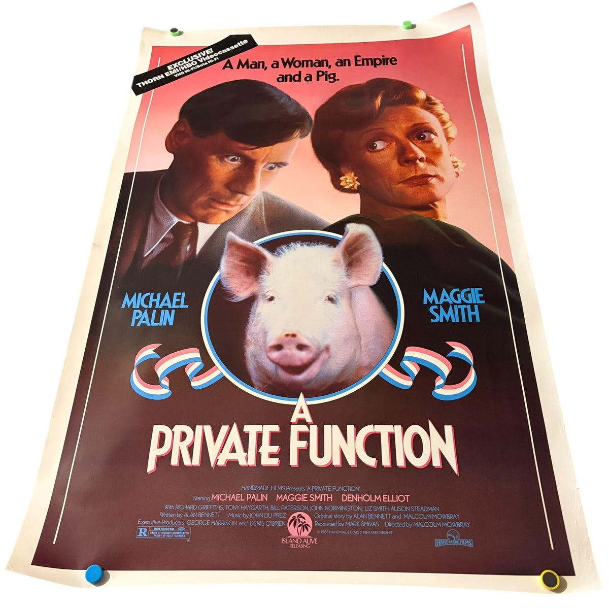 Vintage A Private Function 1984 Video Store Poster Michael Palin Maggie Smith