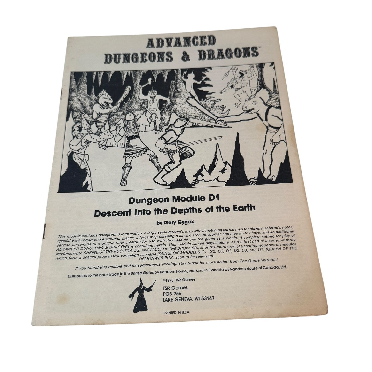 Dungeons & Dragons Module D1 Descent Into the Depths of the Earth 1978 TSR