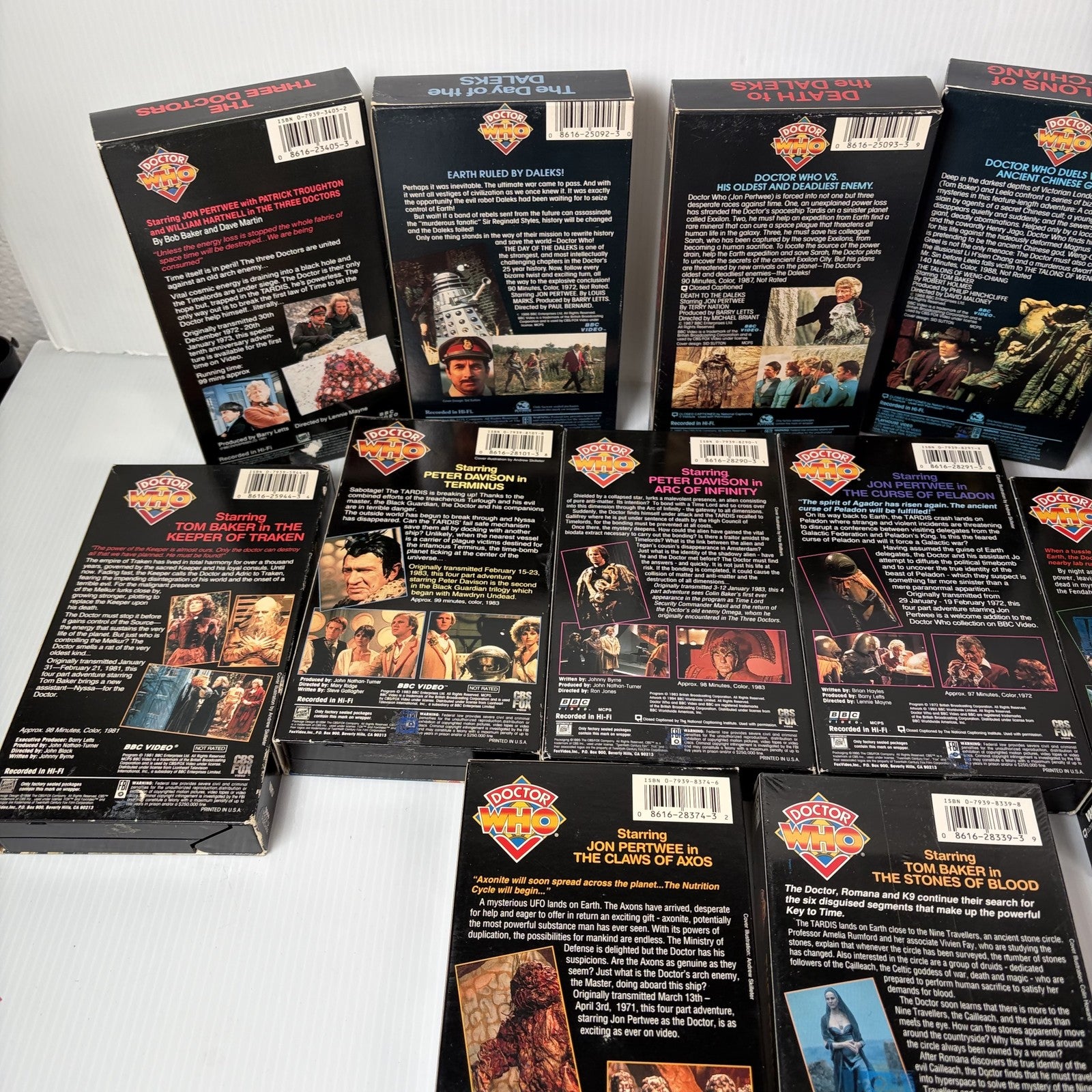 Doctor Who VHS Tapes Lot Collection 12 BBC Video CBS/FOX Fox Video Peter Davison