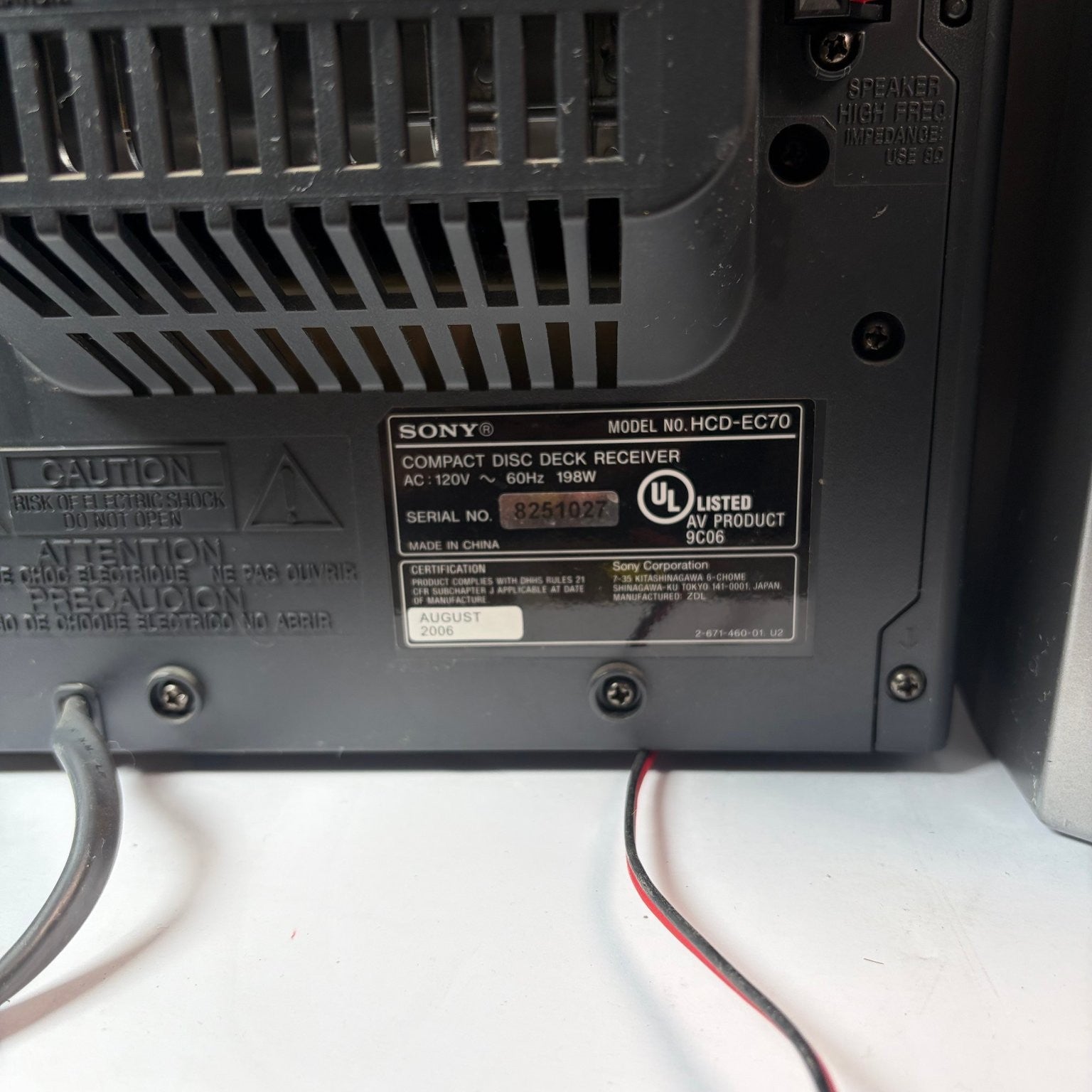 Sony MHC-EC70 Mini Hi-Fi Component System 3-Disc CD (Tape Player Not Working)