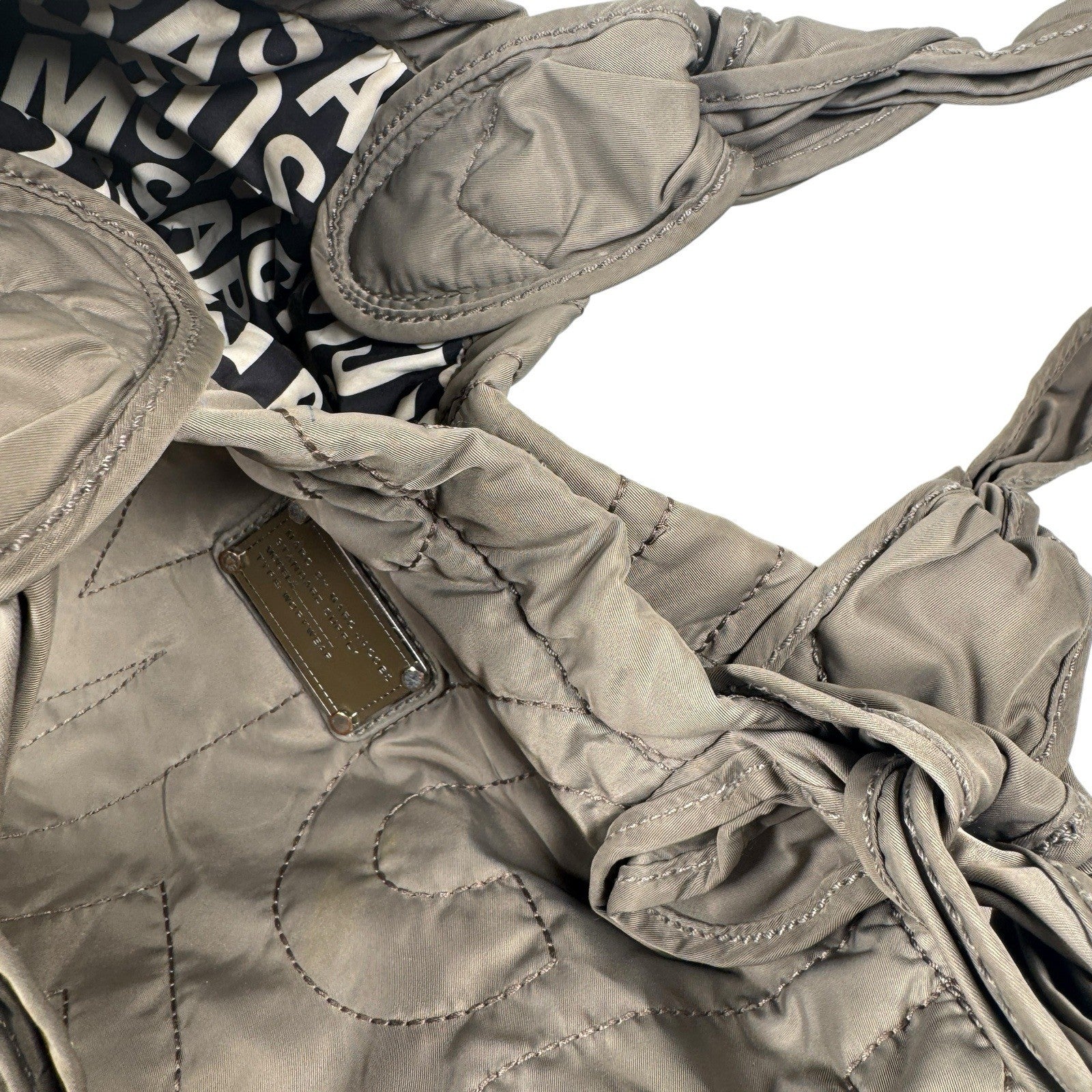 Marc Jacobs Taupe Logo Quilted Nylon Medium Tote Bag Standard Supply Workwear