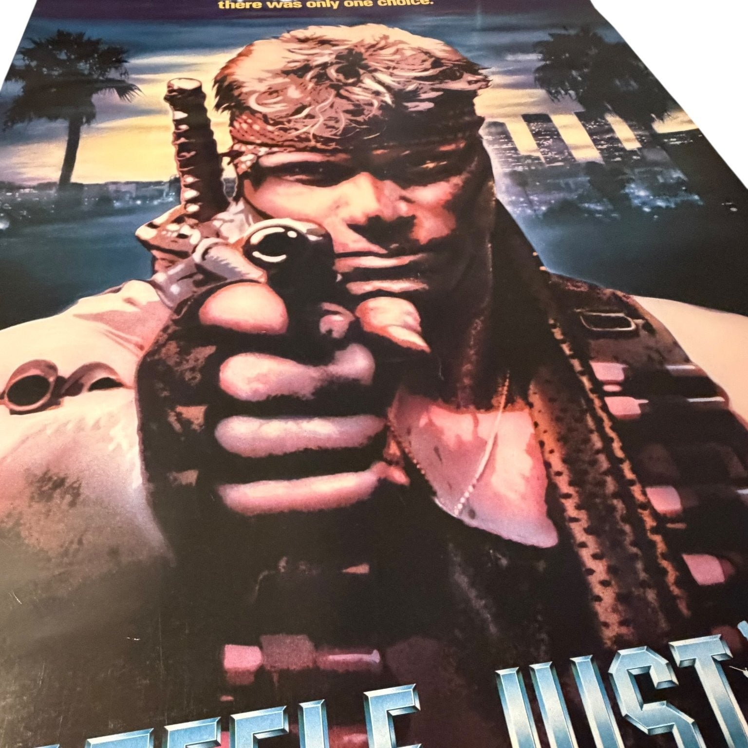 Vintage Steele Justice 1987 Video Store Movie Poster Action Thriller 37" x 23"