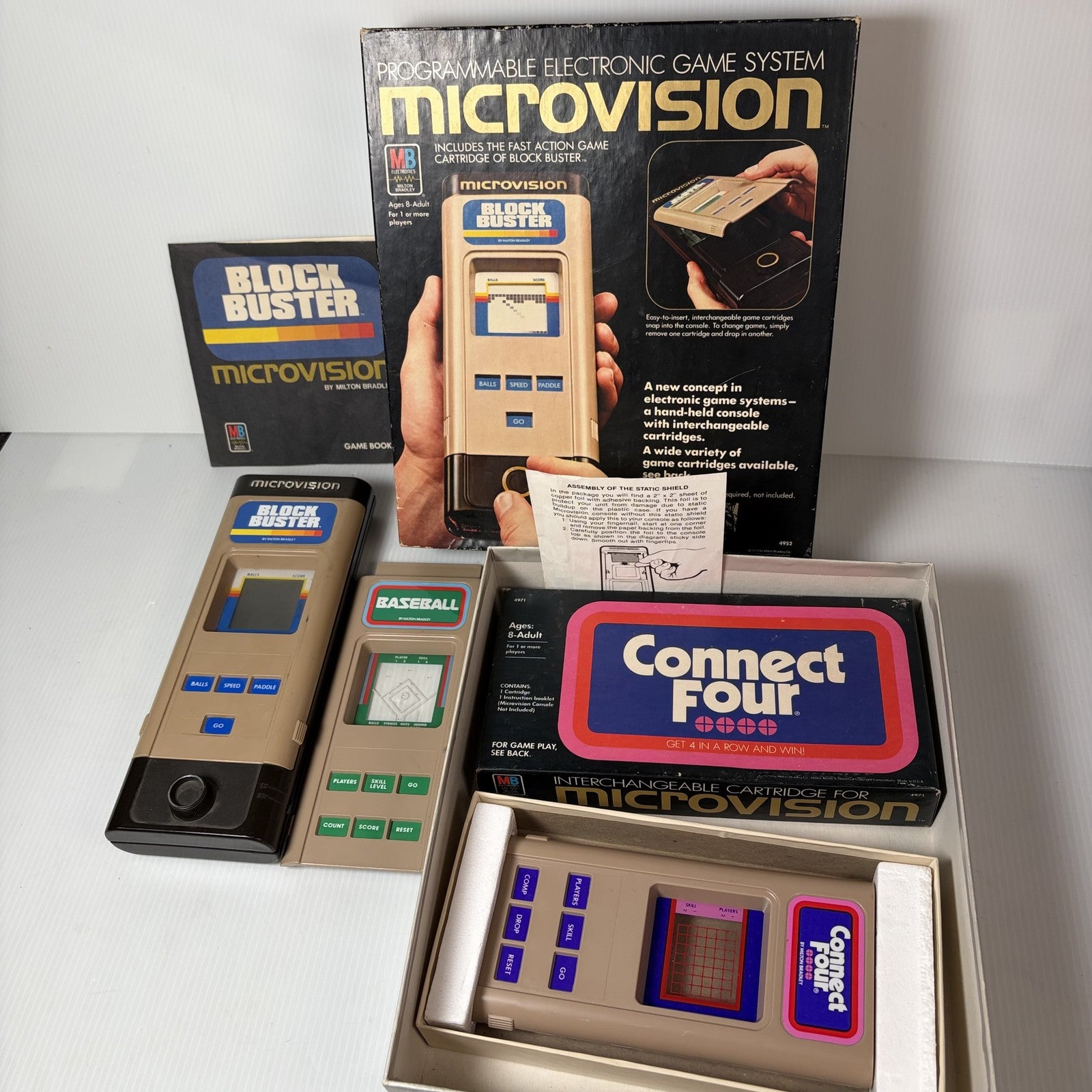 AS IS Milton Bradley Microvision Programmable Electronic Game System w/ 3 Games