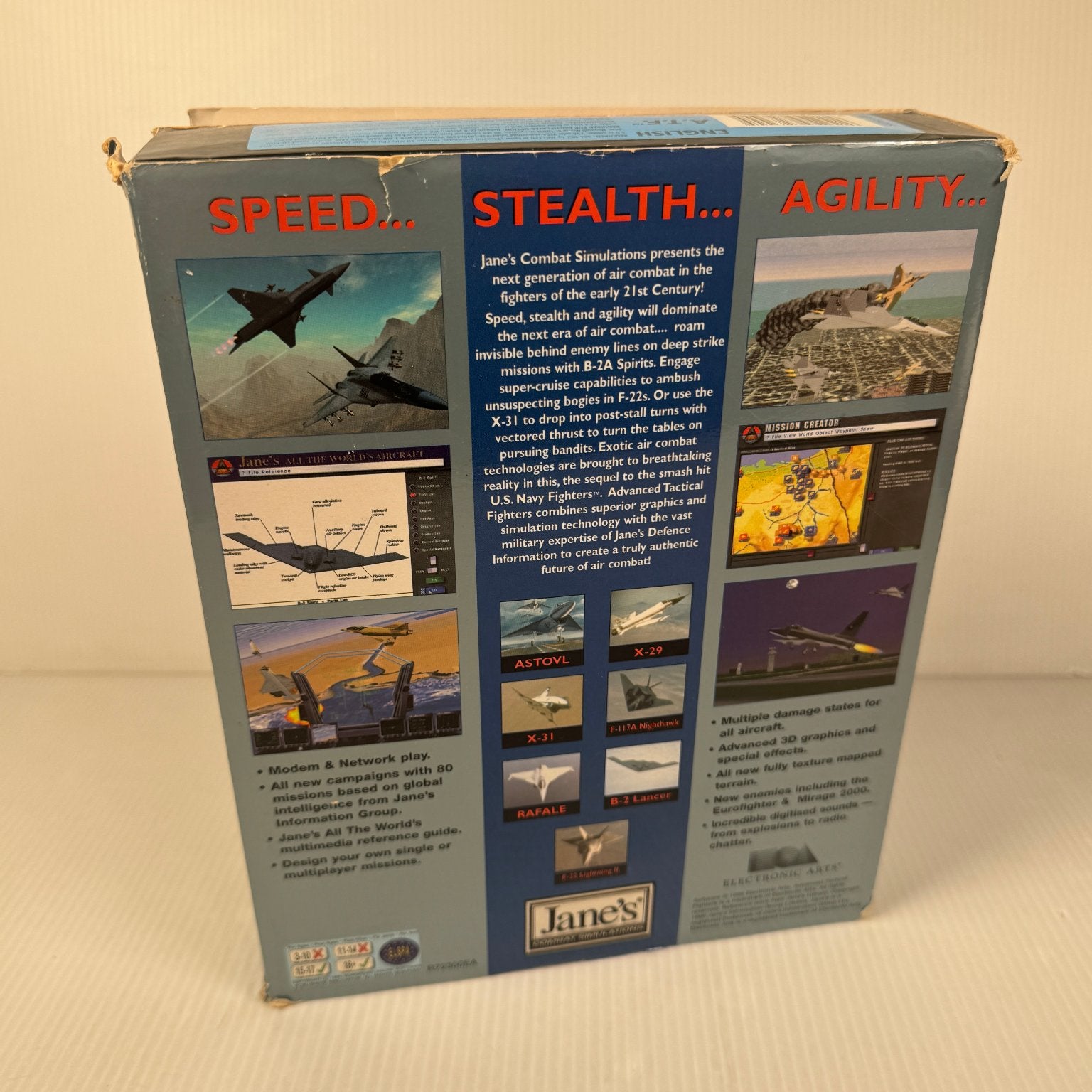 ATF Jane's Advanced Tactical Fighters Big Box PC Video Game Flight Simulation
