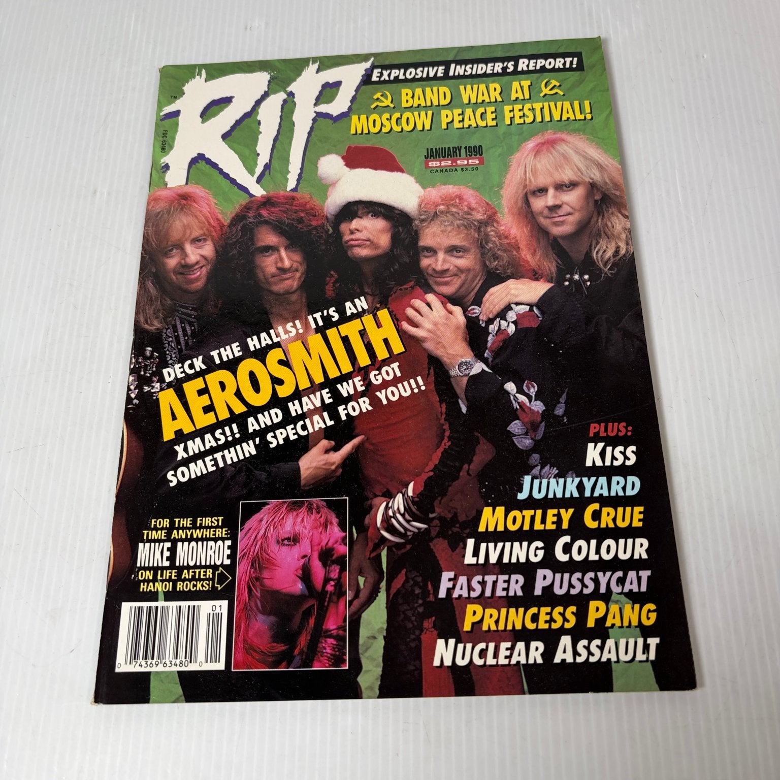 RIP Magazine January 1990 Aerosmith Kiss Motley Crue Music Heavy Metal