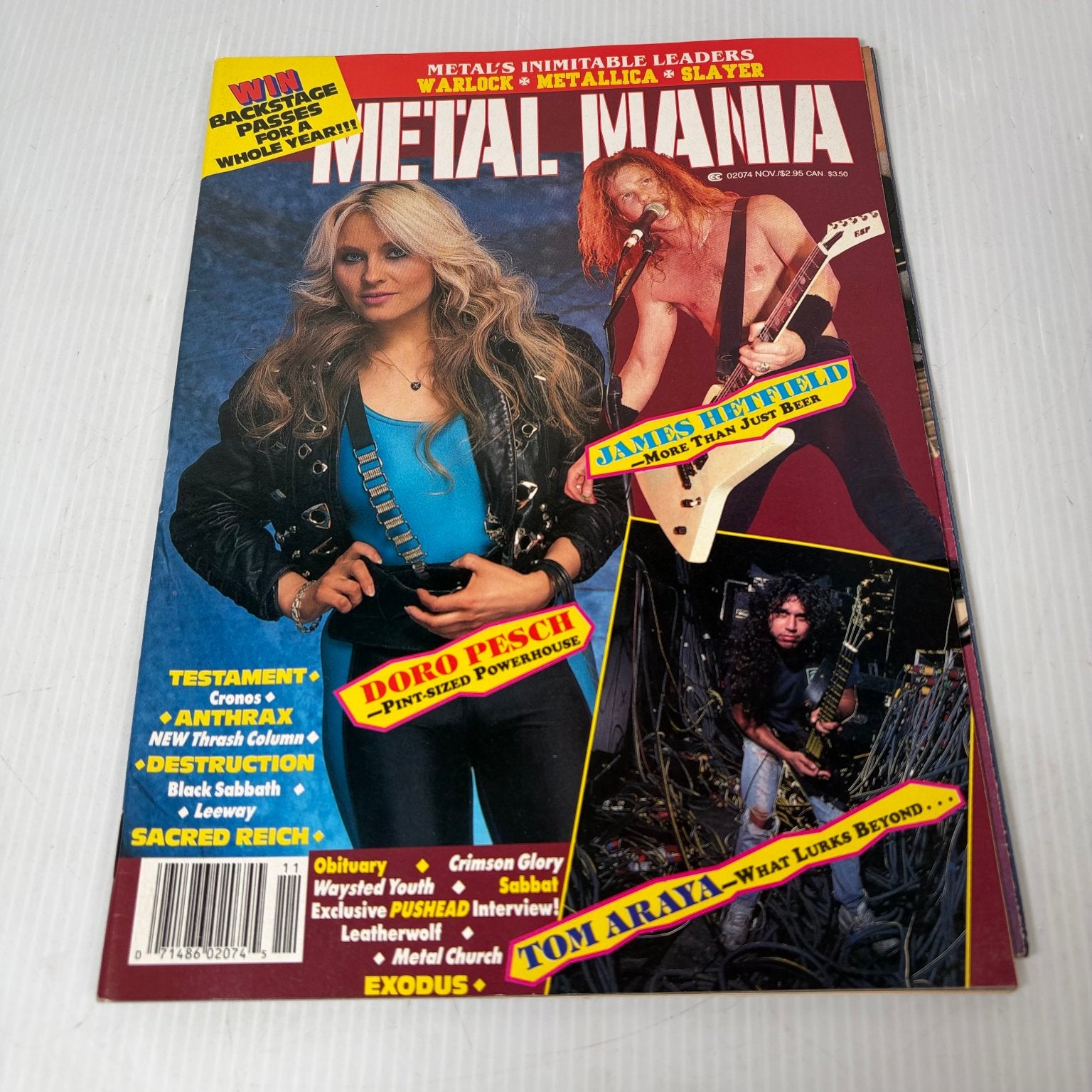 Metal Mania Magazine November 1989 Doro Pesch Hetfield Metallica Heavy Metal