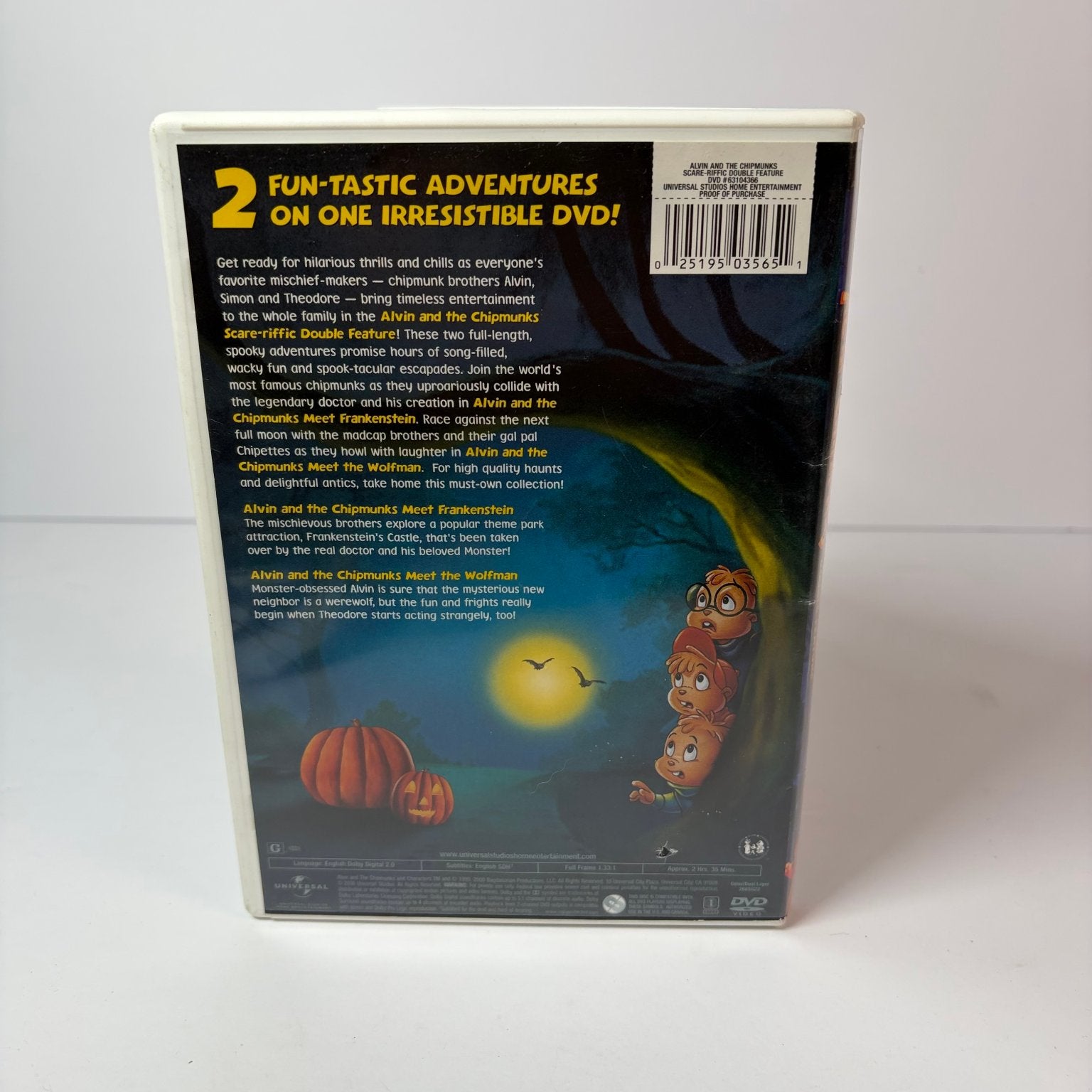 Alvin and the Chipmunks DVD 2008 Scare-Riffic Double Feature Frankenstein