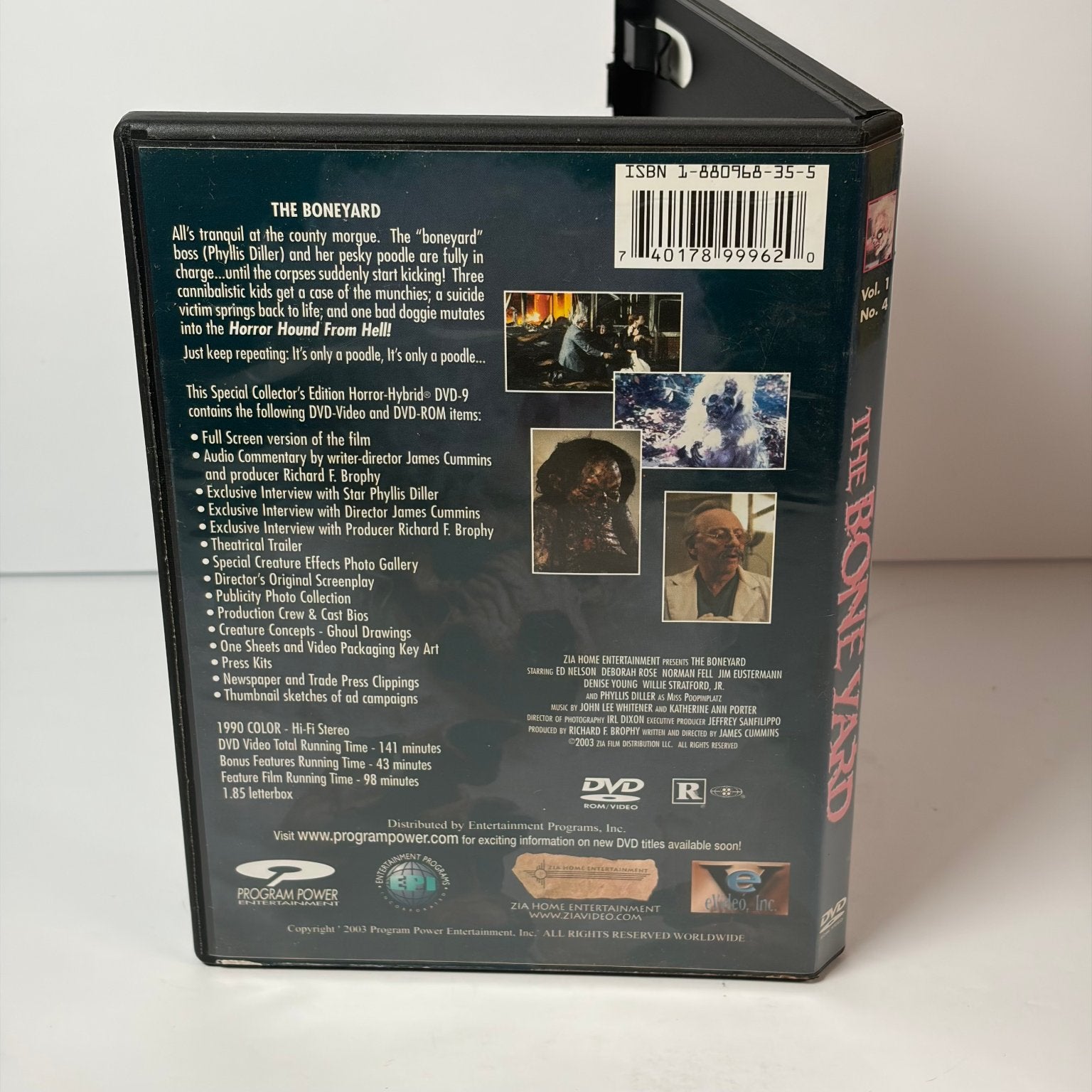 The Boneyard DVD 2003 Phyllis Diller Norman Fell Cult Horror Special Edition