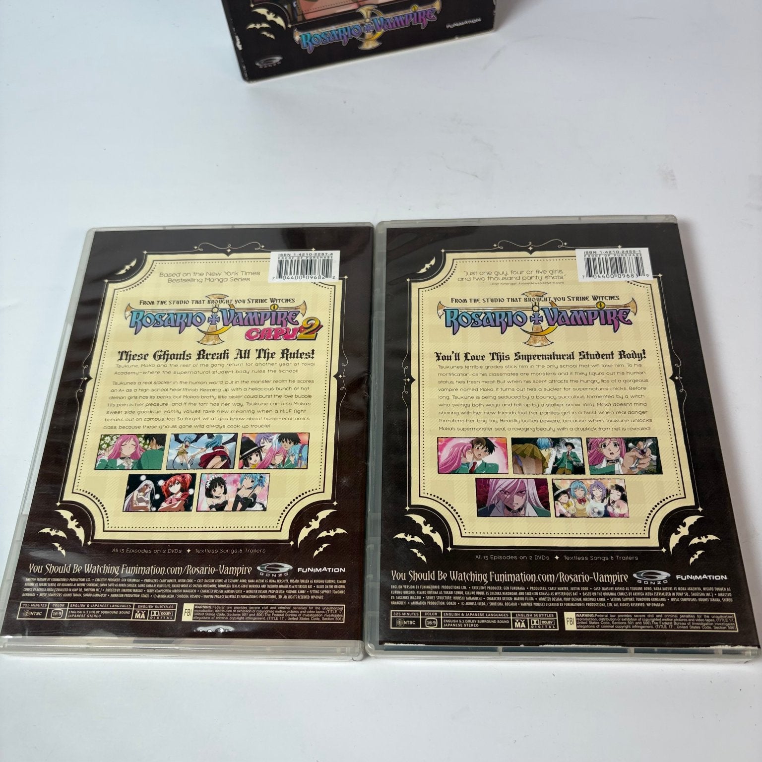 Rosario + Vampire Season 1 & Capu 2 DVD Box Set FUNimation Anime Gonzo