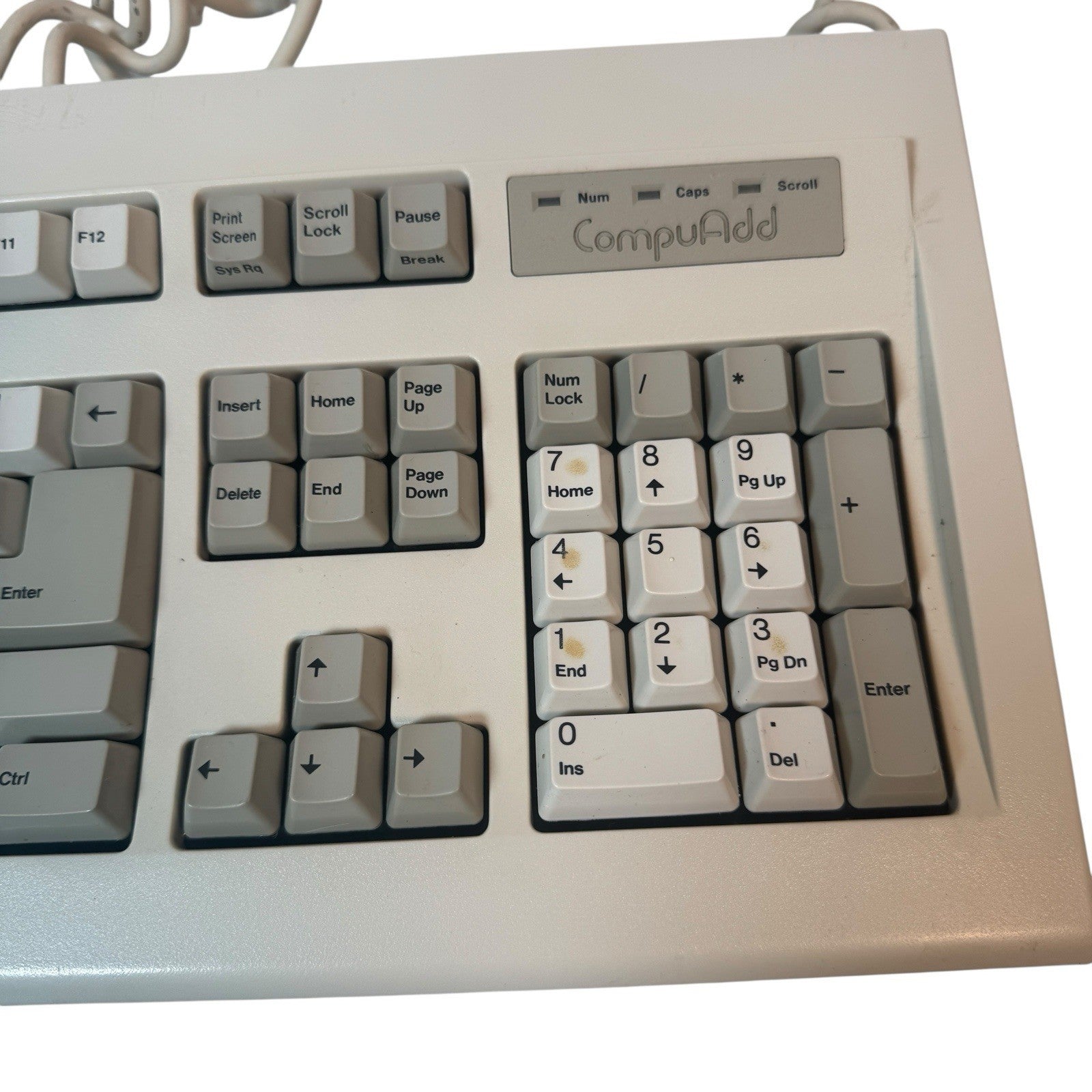 Vintage CompuAdd Mitsumi KPQ-E99YC Retro Mechanical Keyboard Coiled Cable