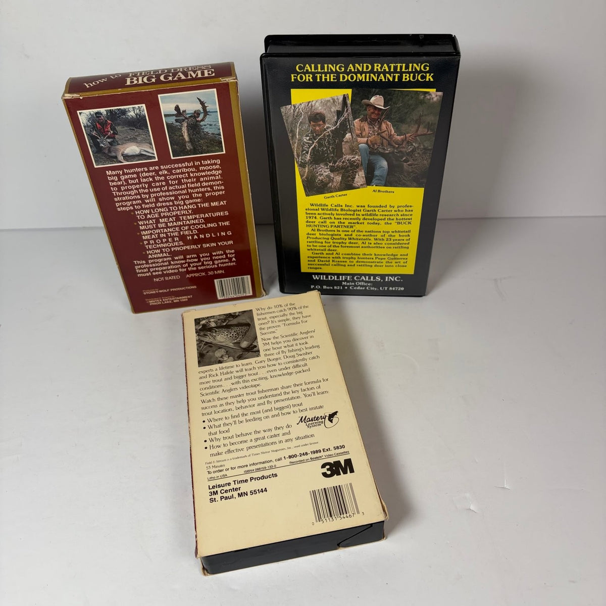 Lot of 3 Hunting & Fishing VHS Tapes How to Field Dress Big Game & More