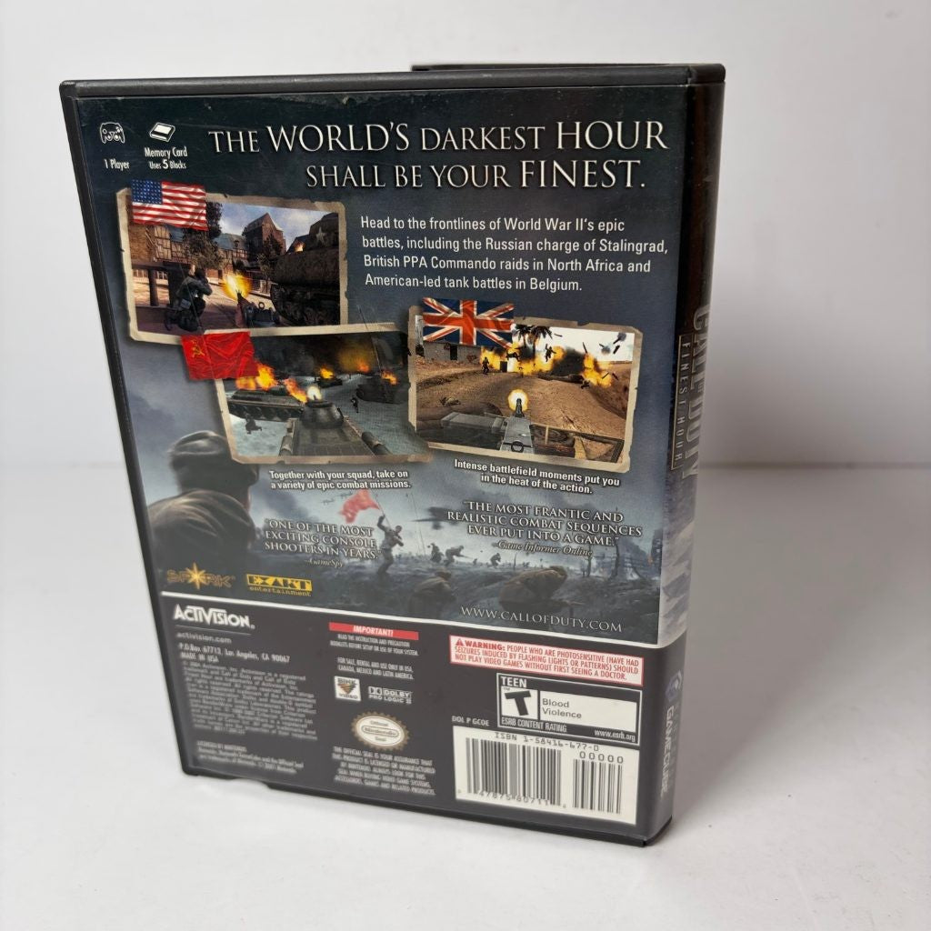Call of Duty Finest Hour Nintendo GameCube 2004 Complete CIB Activision