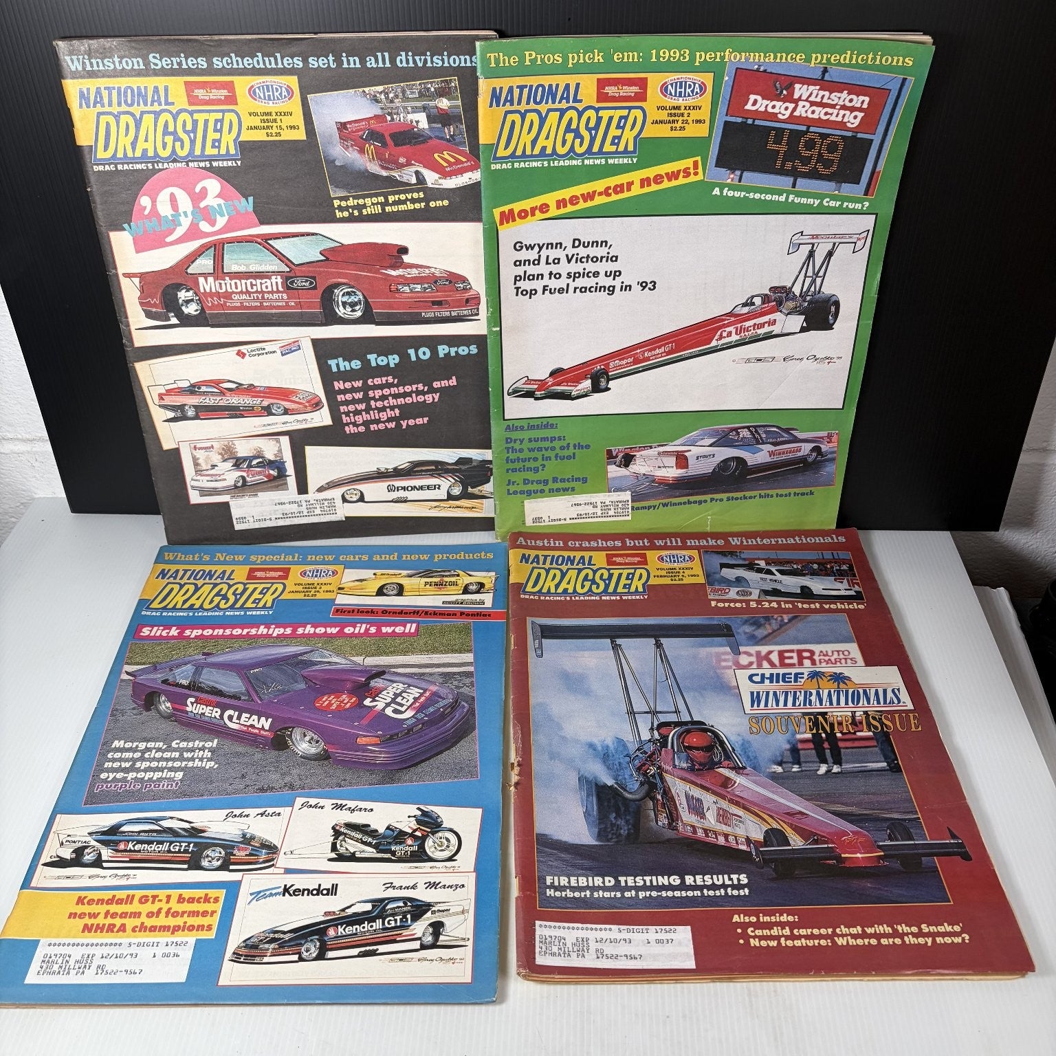 Lot of 22 National Dragster Magazine 1993 January - June NHRA Drag Racing Weekly