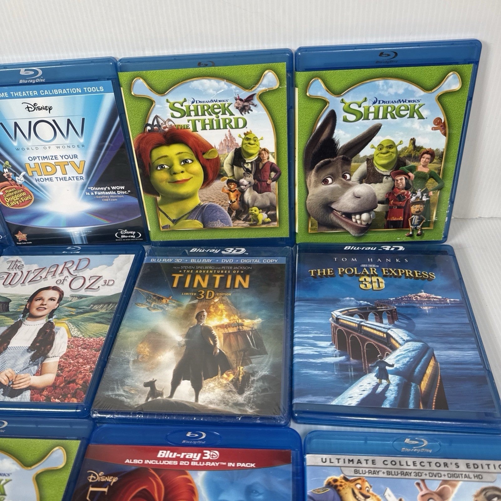Lot Of 12 Disney Blu Ray, 3D Blu Ray, Movies & Sets Shrek, Madagascar & More