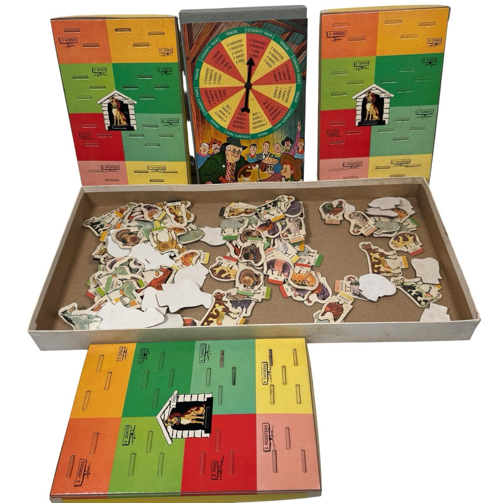 MacDonald's Farm Board Game Animals Farm Spinner Vtg 1965 County Fair Selchow