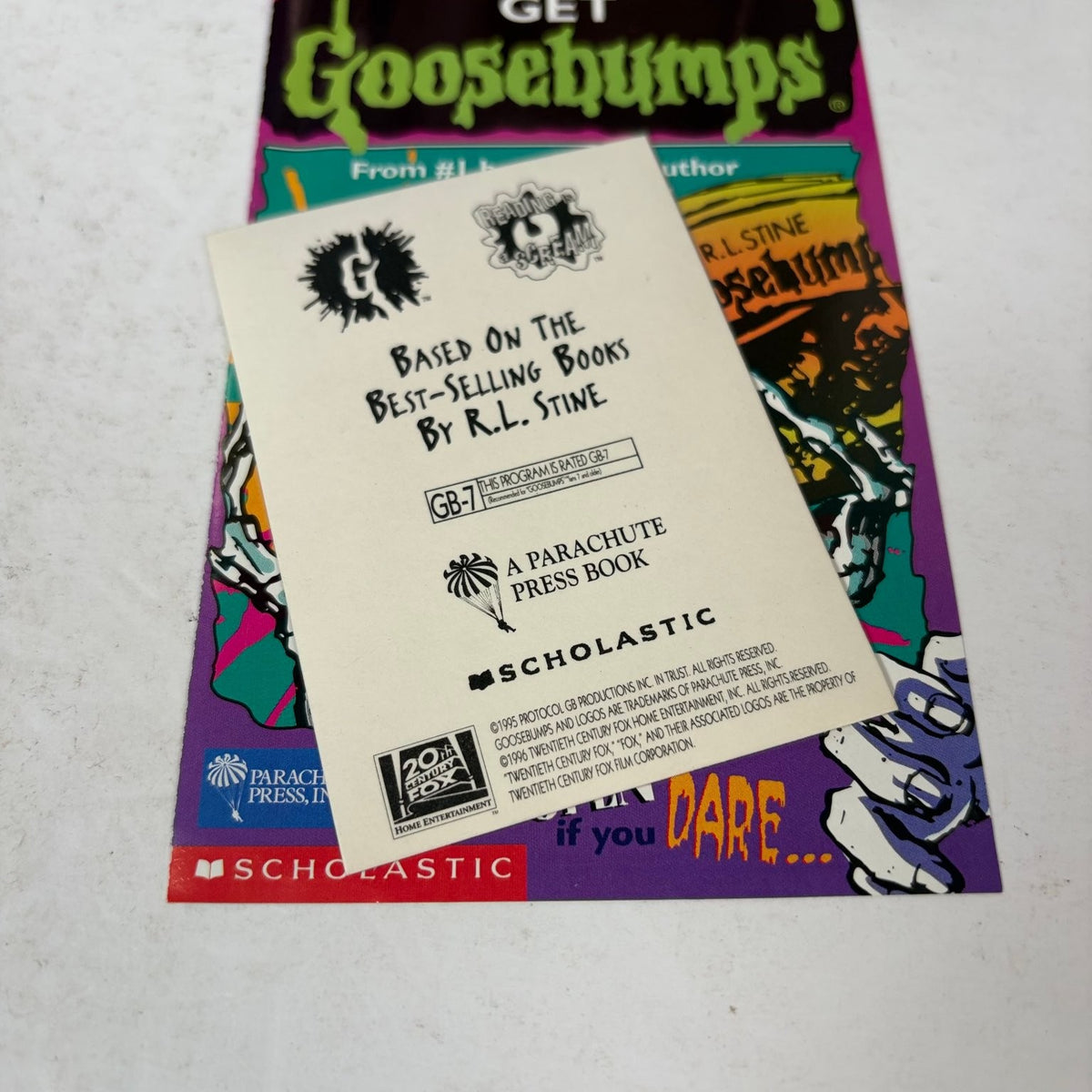 Goosebumps: A Night in Terror Tower VHS 1996 Kids Horror Fox w/ Promo Card