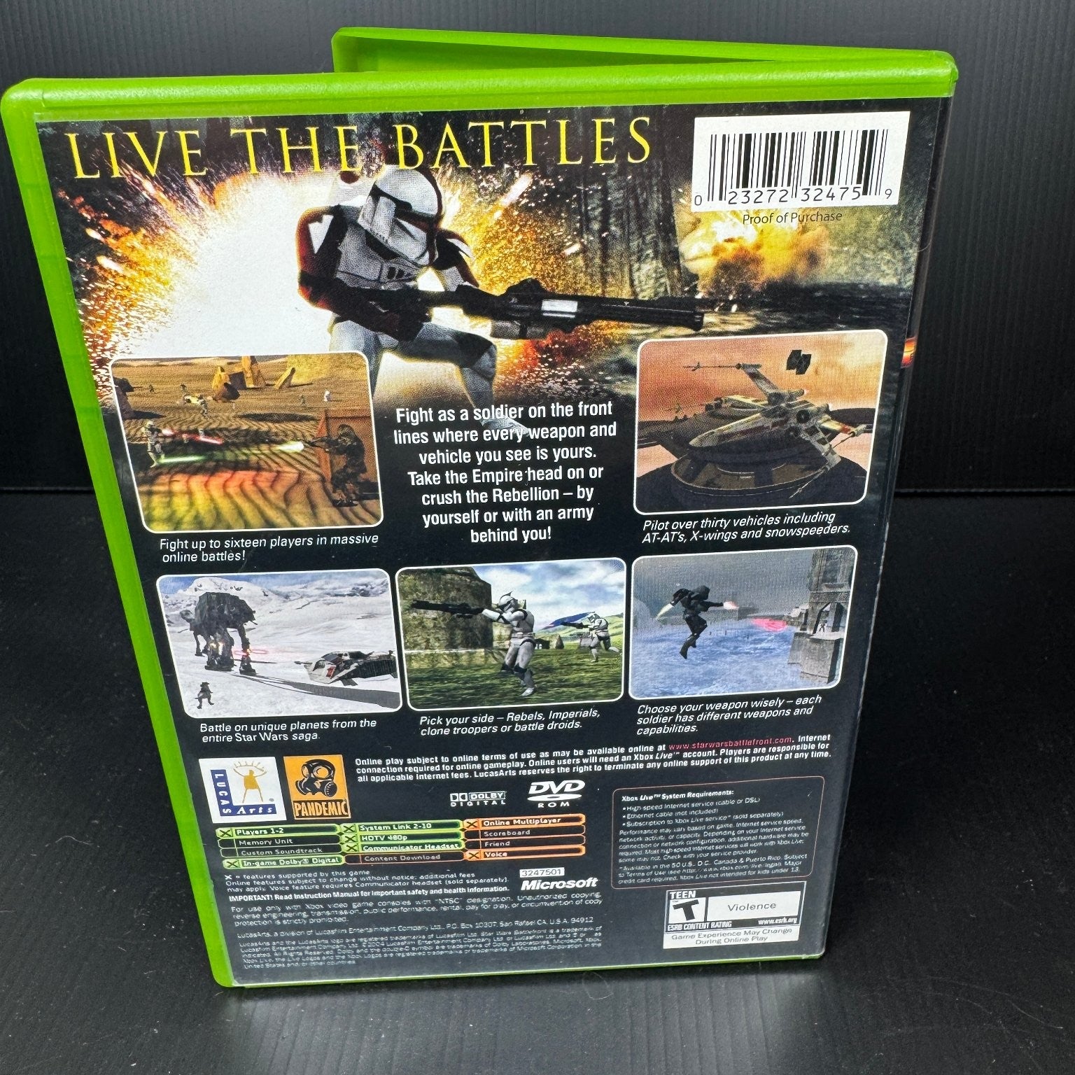 Star Wars Battlefront Xbox Complete CIB Video Game Online Enabled Multiplayer
