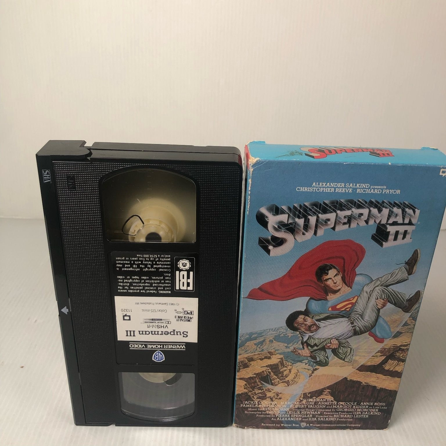 SUPERMAN III VHS 1983 Sci-Fi Action Comedy Christopher Reeve Warner Home Video