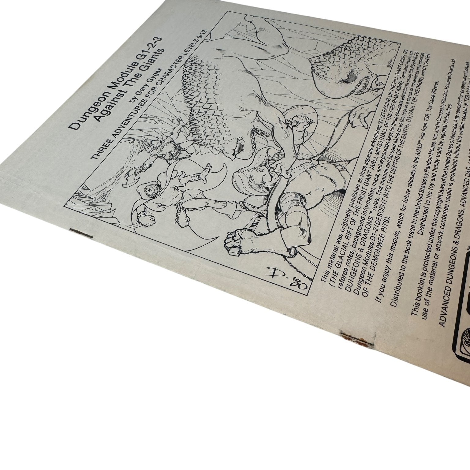 Dungeons & Dragons Against The Giants G1-2-3 Advanced Module 1980 TSR