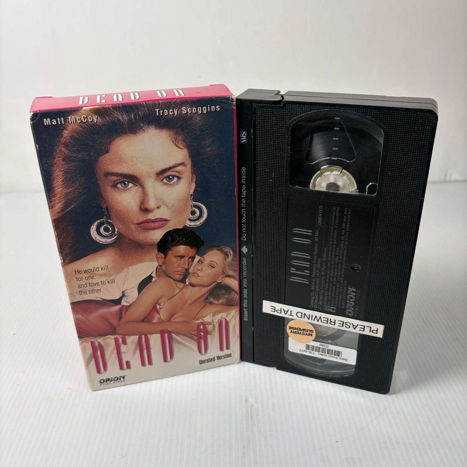 Dead On VHS 1994 Mystery Thriller Unrated Version Orion Home Video