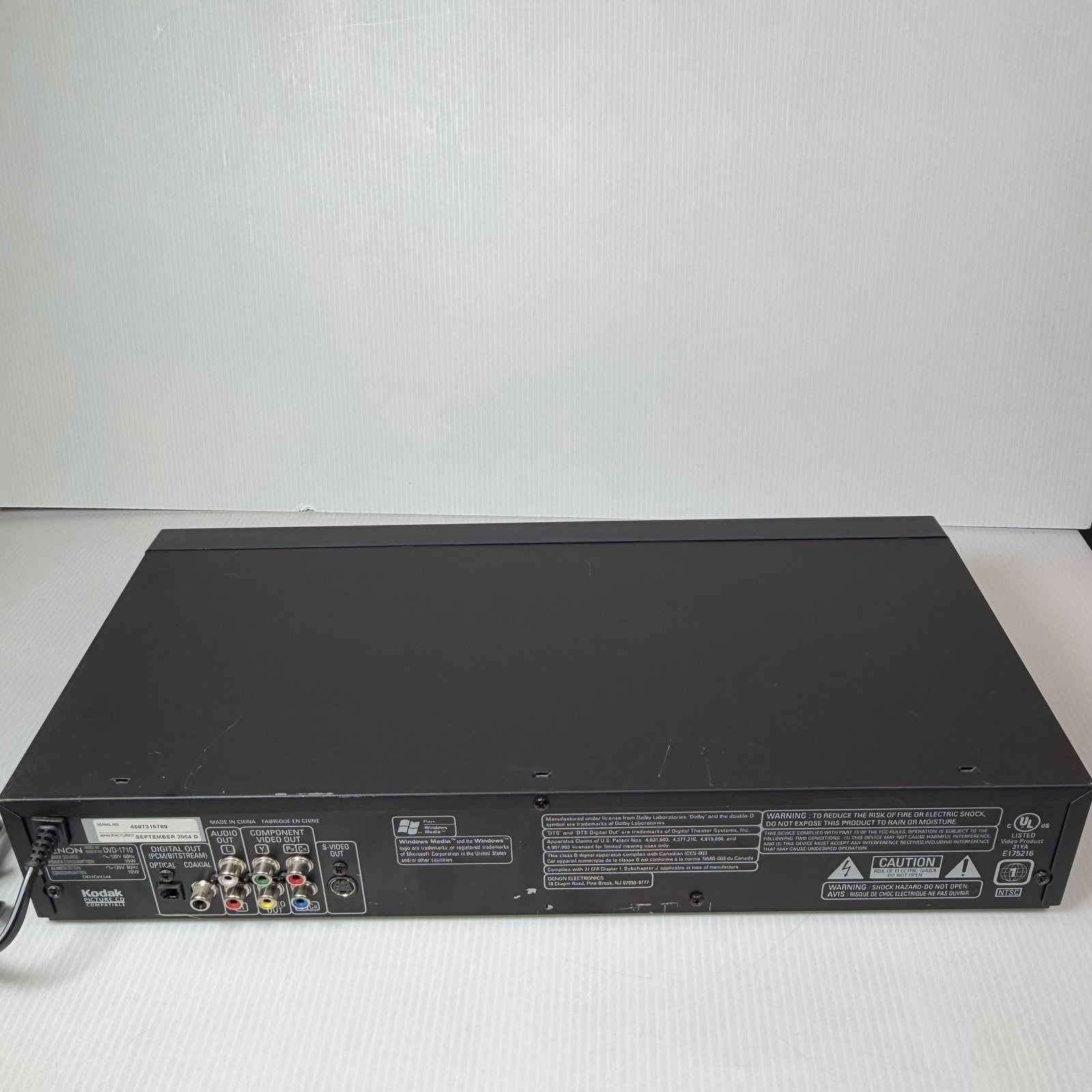 DENON DVD-1710 Progressive Scan DVD Player Dolby Digital DTS MP3 WMA Kodak