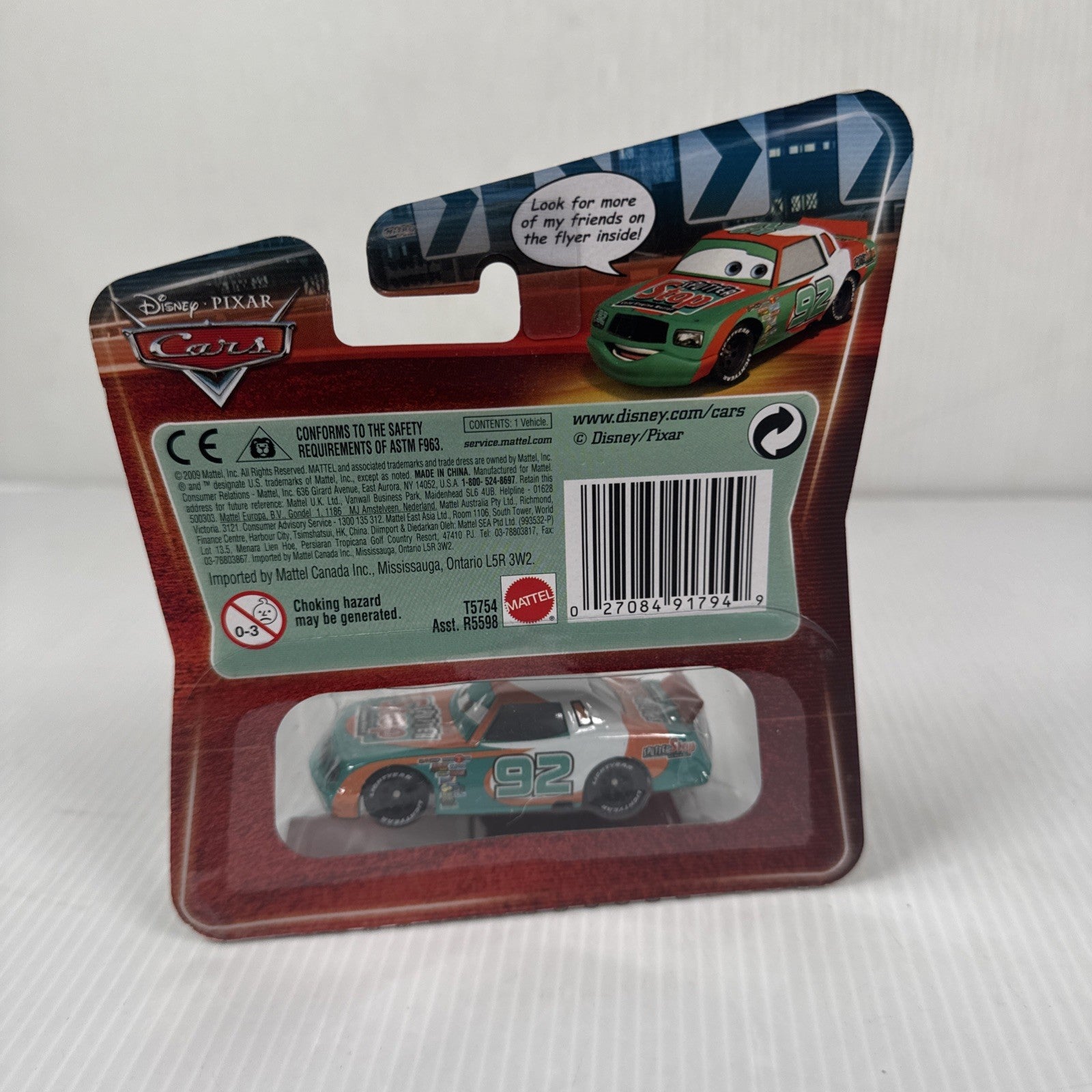 Disney Pixar Cars Sputter Stop No. 92 Synthetic Rubber Tires Kmart 2008 New