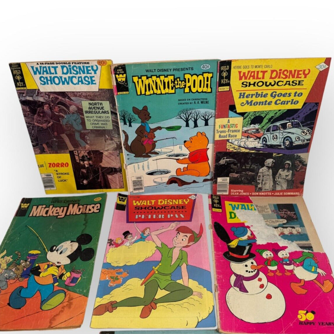 Whitman Gold Key Bronze Age Lot 7 Disney Comics w/ Walt Disney Showcase & More