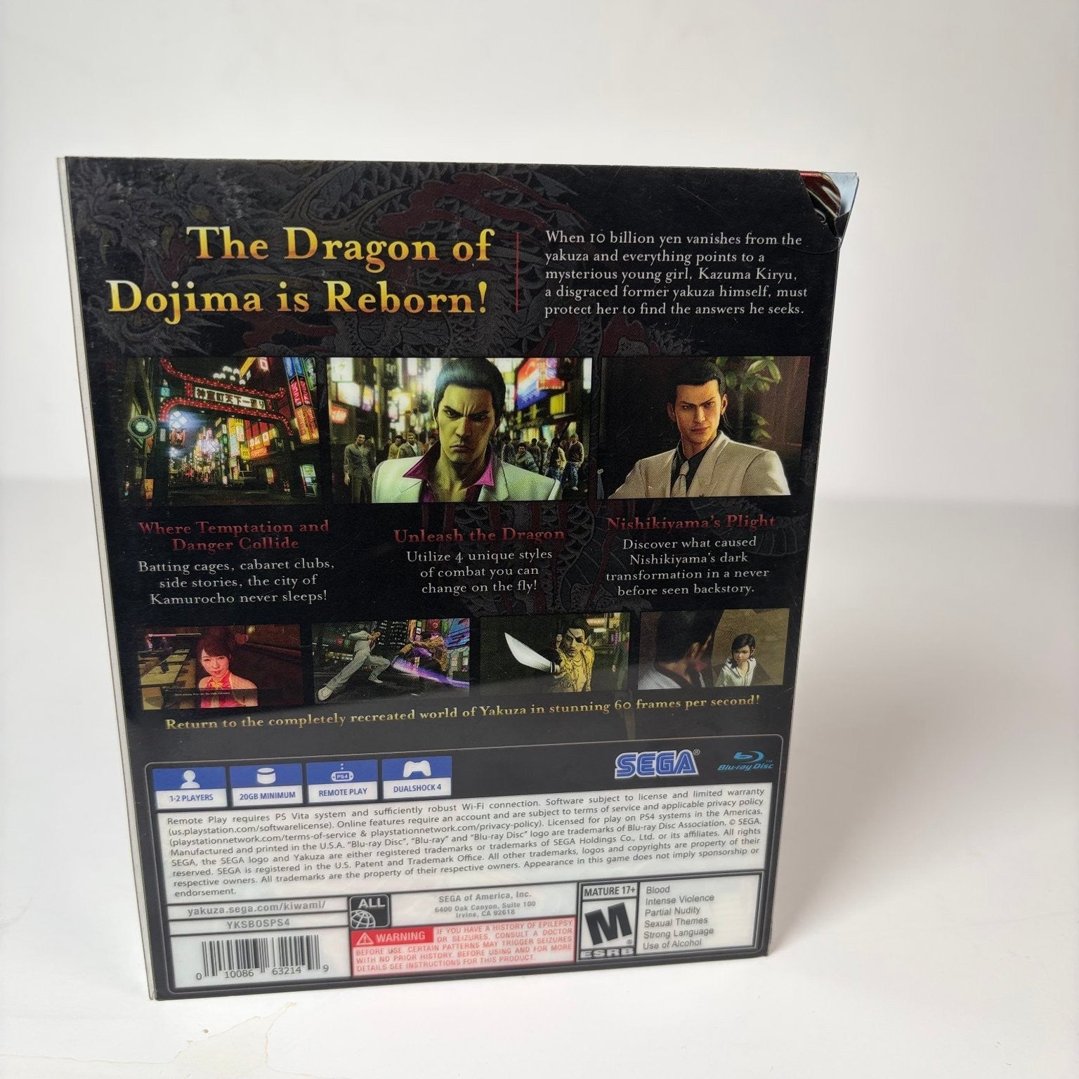 Yakuza Kiwami Steelbook Edition PS4 Video Game Action Adventure SEGA