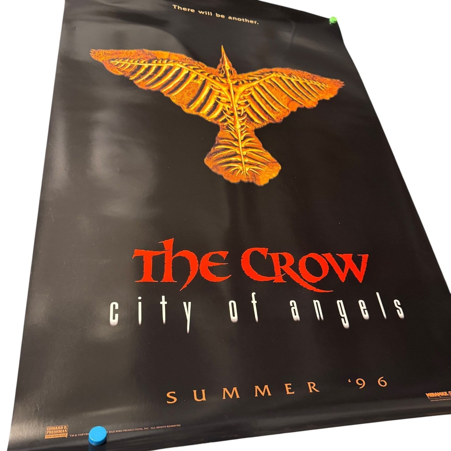Vintage The Crow City of Angels 1996 One Sheet Movie Poster 27x40 Double Sided