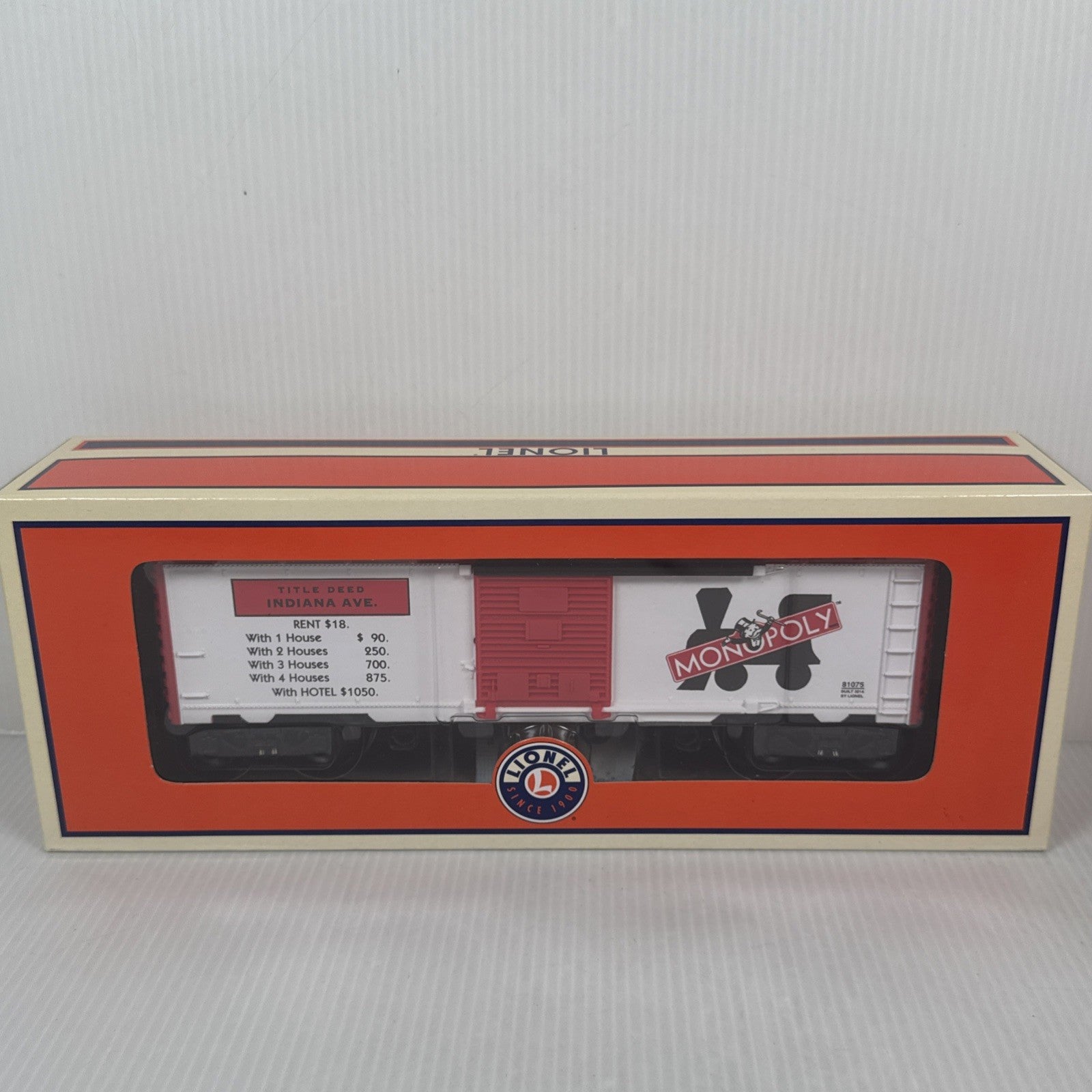 LIONEL Monopoly 2 Pack Boxcars Ventnor Ave & Indiana Ave 6-81073
