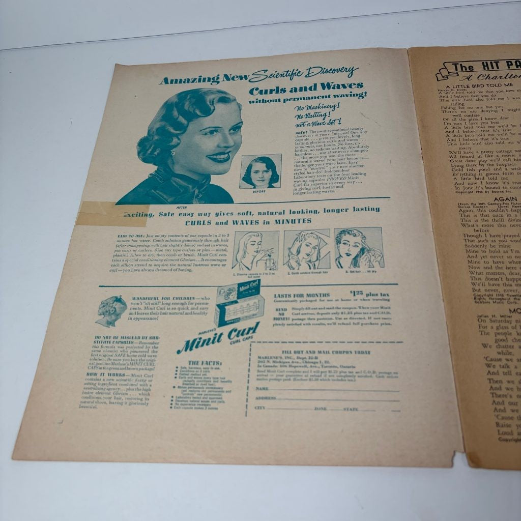 Hit Parader Magazine March 1949 Janet Leigh Cover Words and Music Song Lyrics