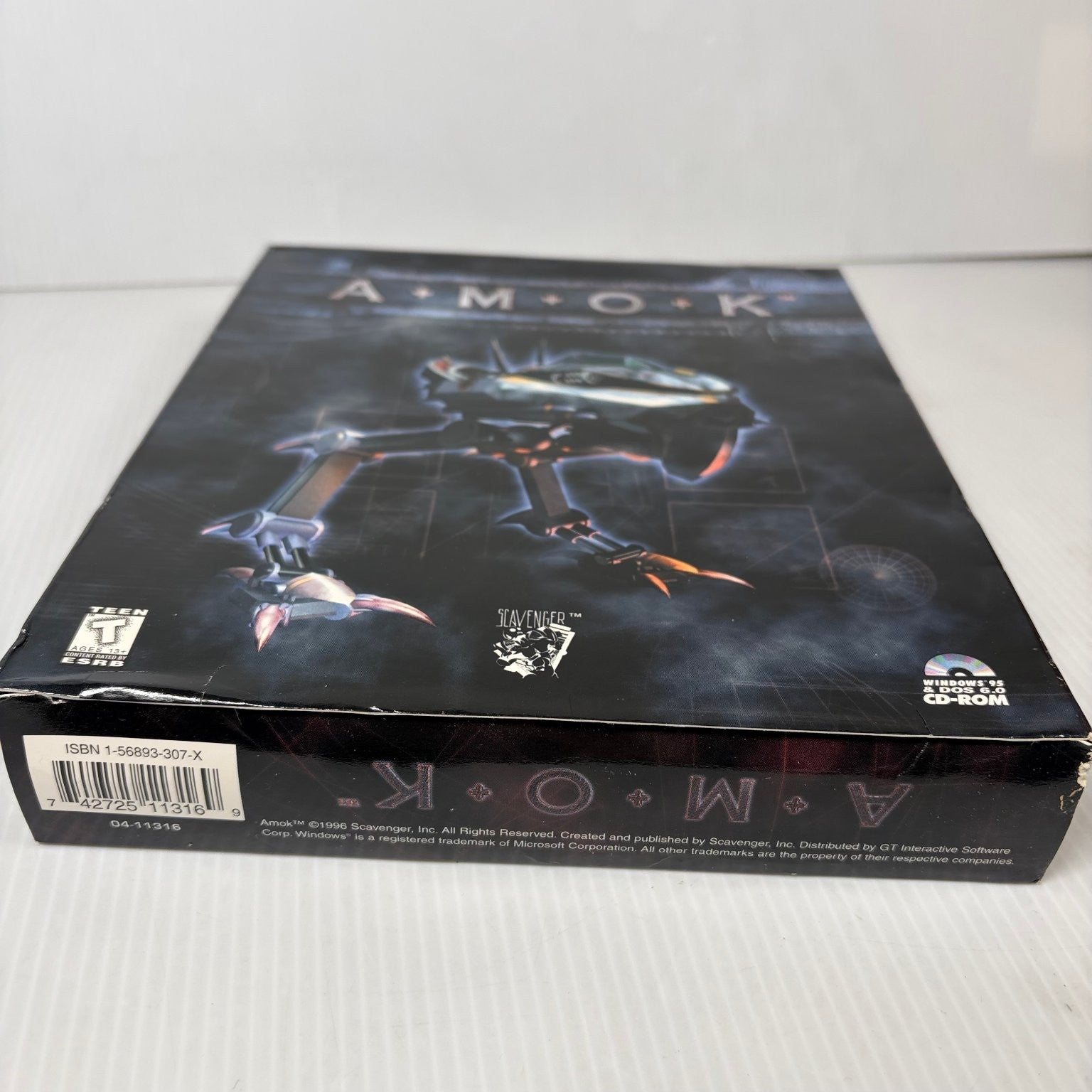 AMOK PC CD-ROM Big Box Video Game Action Shooter Mech Combat Complete