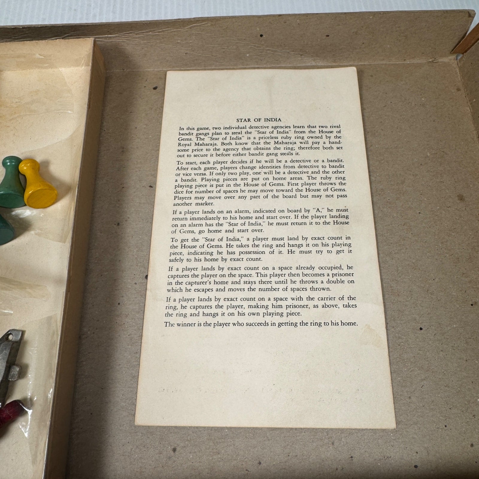 Frontier Marshal & Star Of India Vintage Double Sided Board Game Set in Worn Box