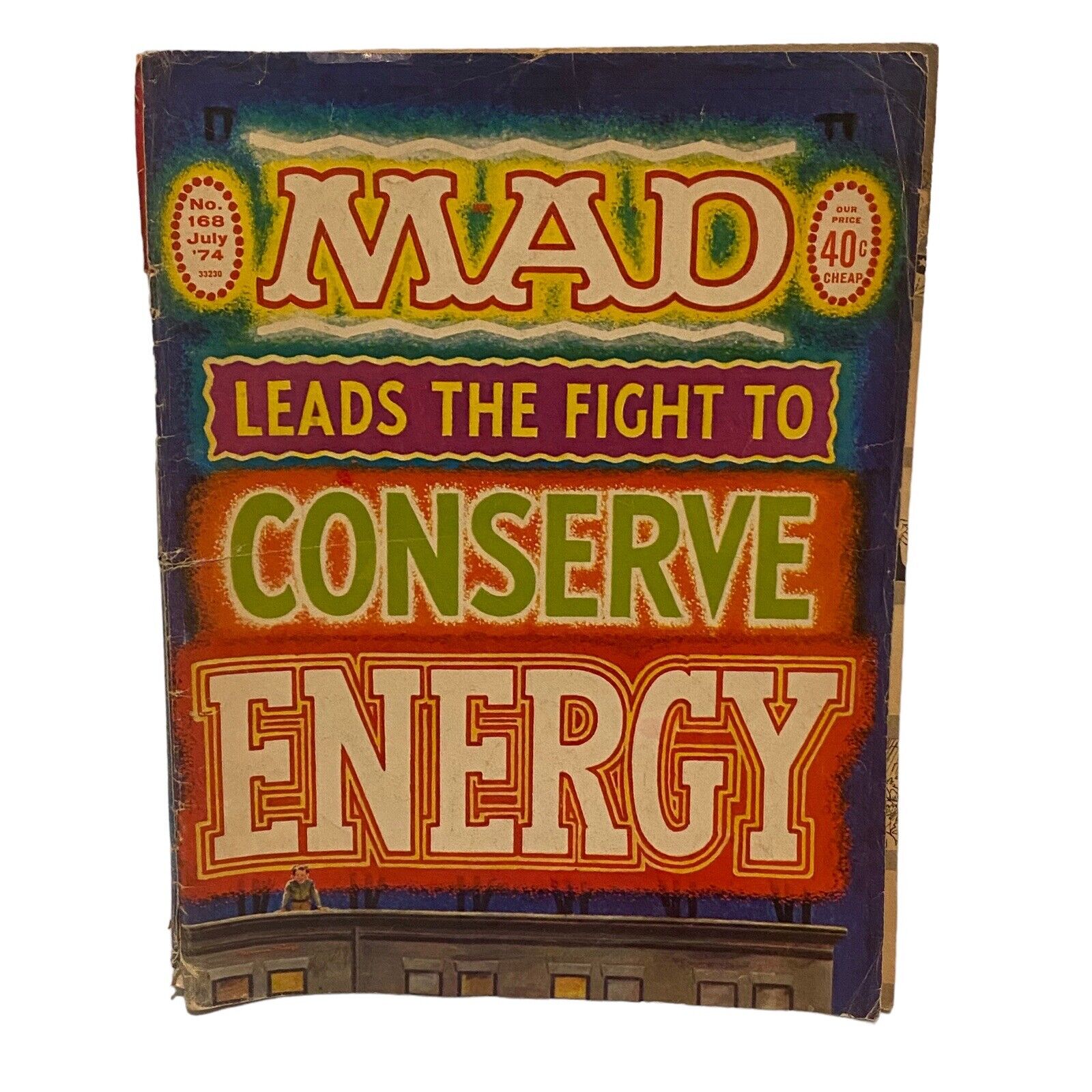 Vintage 1974 Mad Magazine, Conserve Energy Number 168 Detached Cover