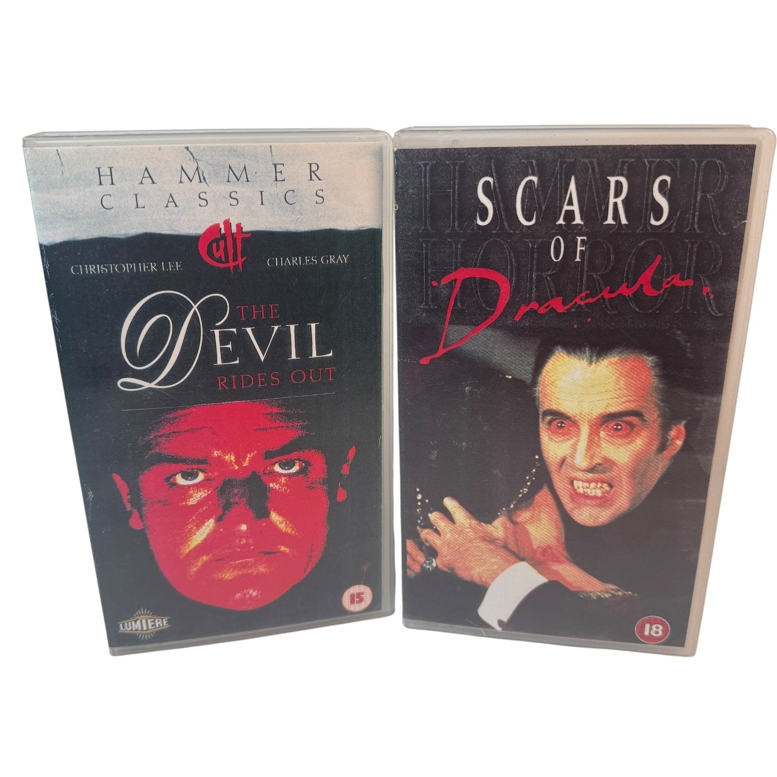 Lot of 2 Horror Hammer Classic VHS The Devil Rides Out Scars of Dracula Import