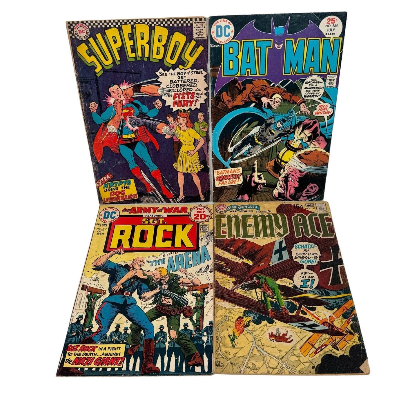 Lot Of 9 Silver And Copper Age Comics 12 Cent 15 Cent DC Comics Batman Superman