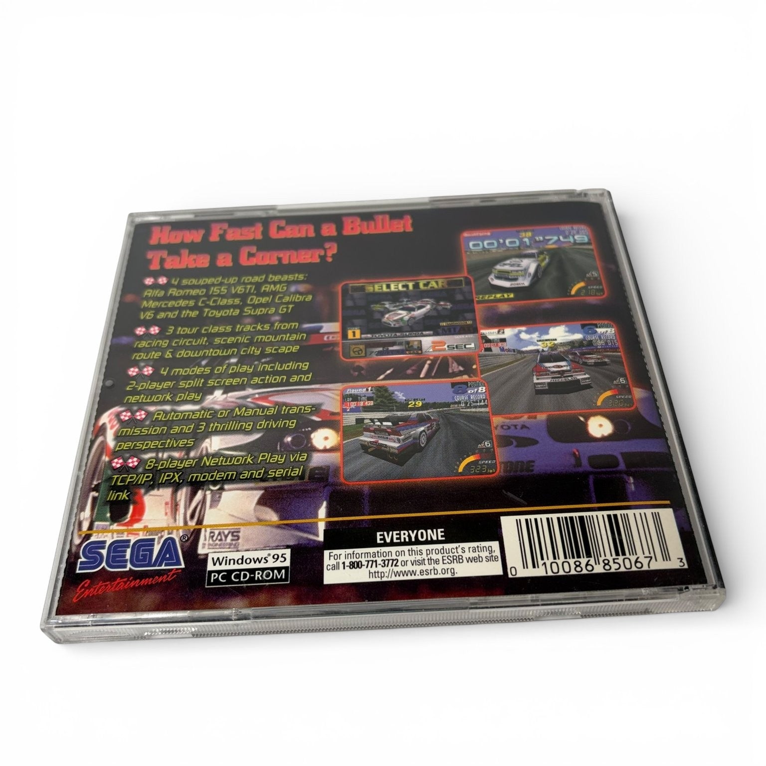 SEGA Touring Car Championship Windows 95 PC CD-ROM Racing Video Game Multiplayer