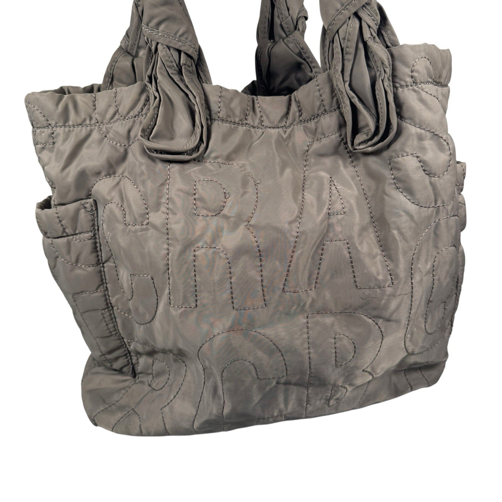 Marc Jacobs Taupe Logo Quilted Nylon Medium Tote Bag Standard Supply Workwear