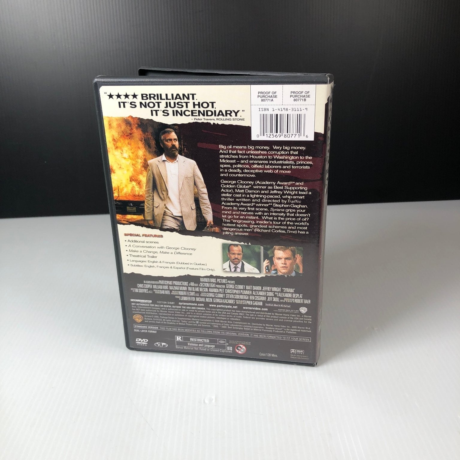 Syriana DVD 2005 Full Screen Edition George Clooney Matt Damon