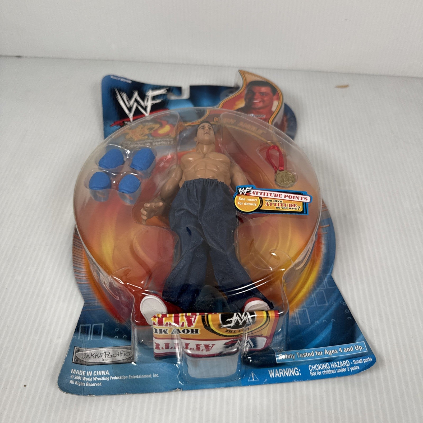WWF Jakks Heat Rebellion Series 2 - Kurt Angle Wrestling Figure WWE Rare
