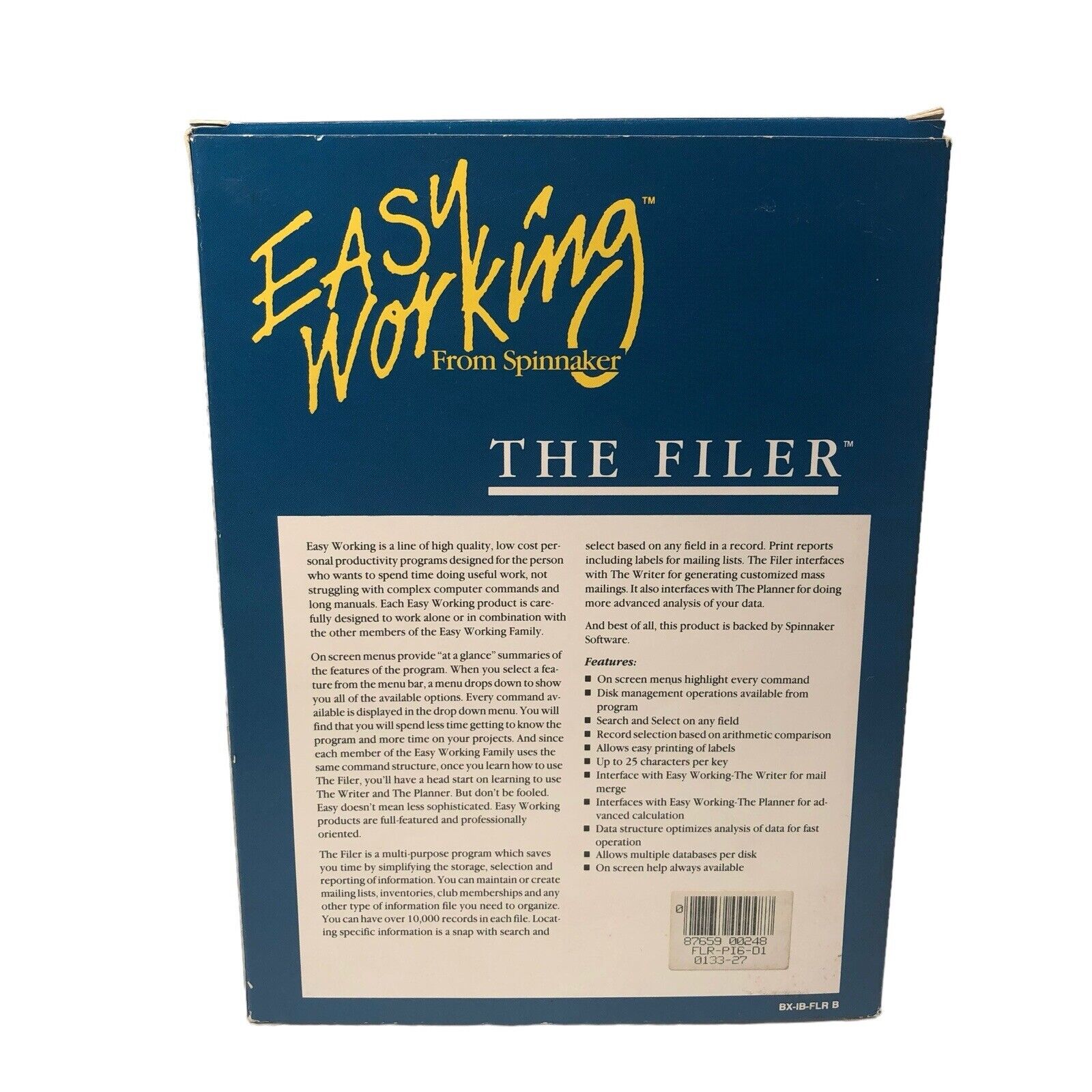 Easy Working The Filer By Spinnaker The Writer Commodore 64 Planner Complete