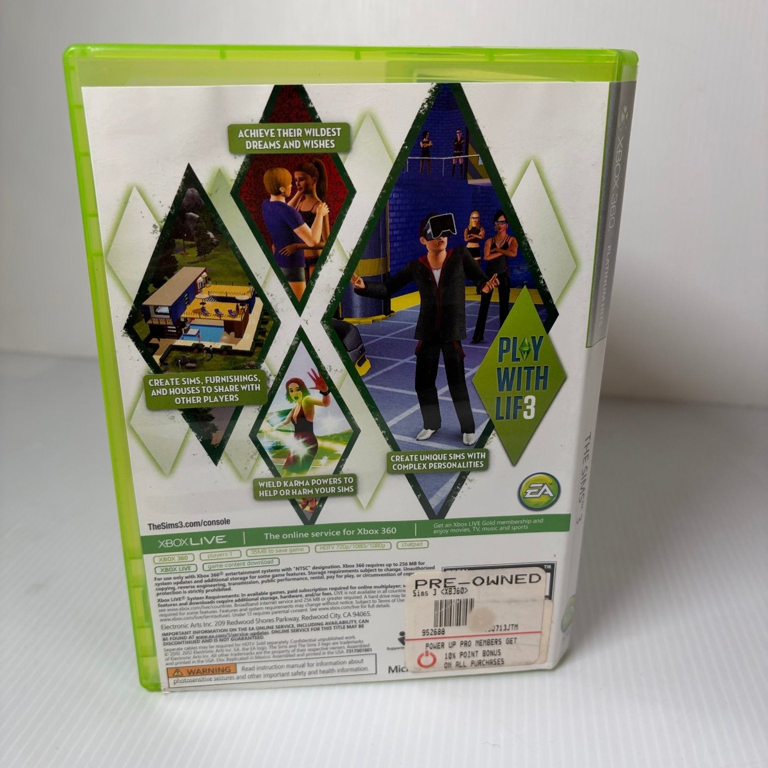The Sims 3 Platinum Hits Xbox 360 Video Game Life Simulation Multiplayer