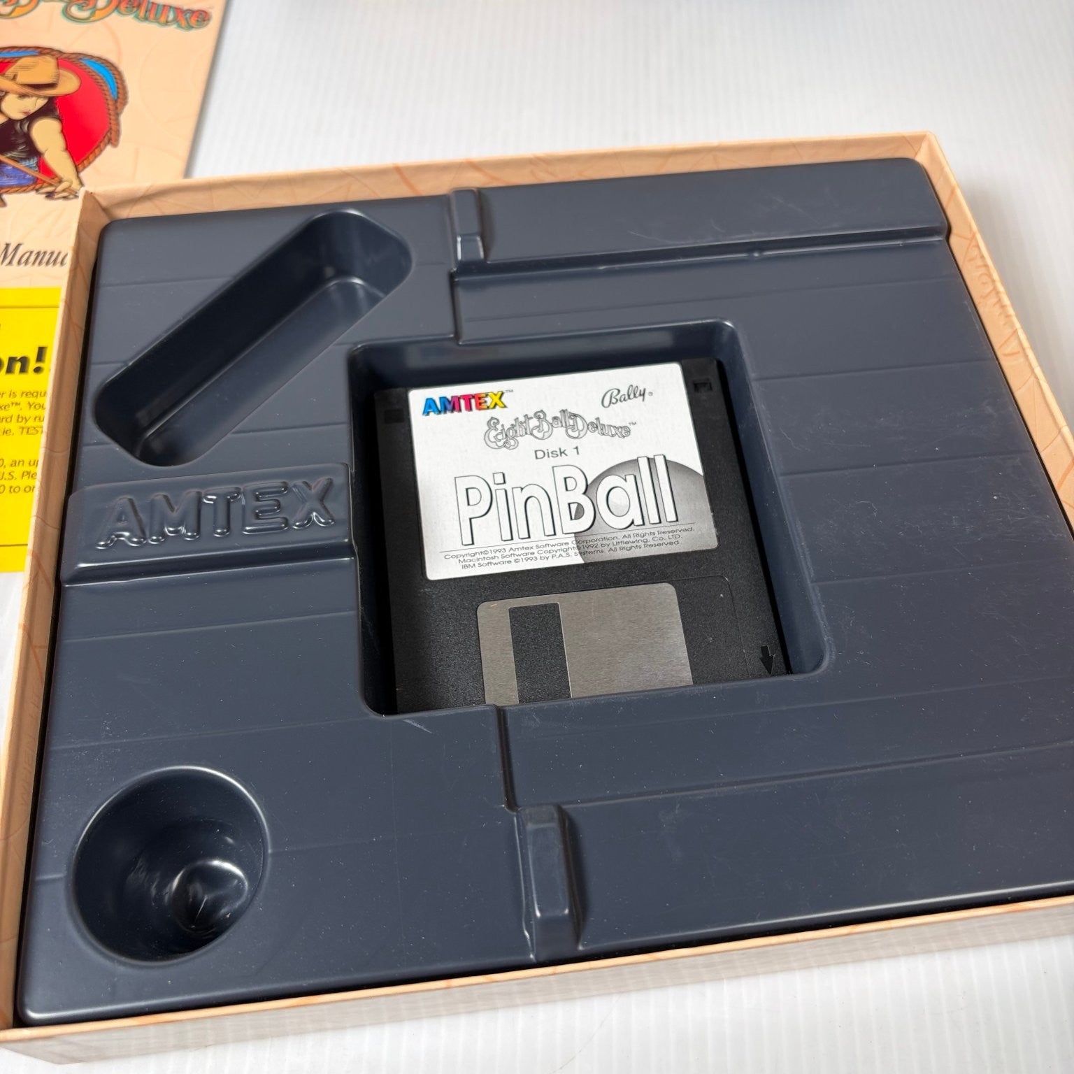 Eight Ball Deluxe Pinball IBM PC Video Game Amtex Bally Classic Complete