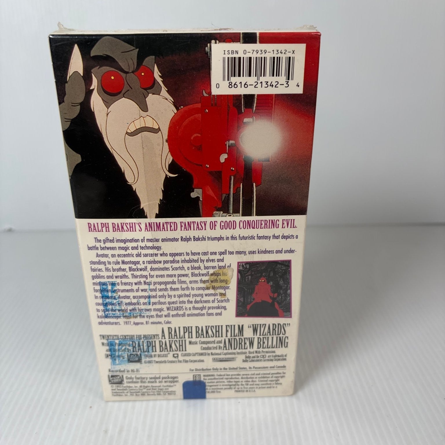 Wizards VHS 1977 Ralph Bakshi Animated Fantasy Sci-Fi Fox Video Sealed