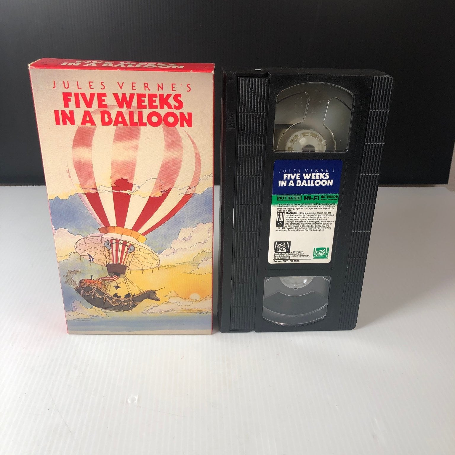 Jules Verne's Five Weeks in a Balloon VHS 1962 Adventure Original Release